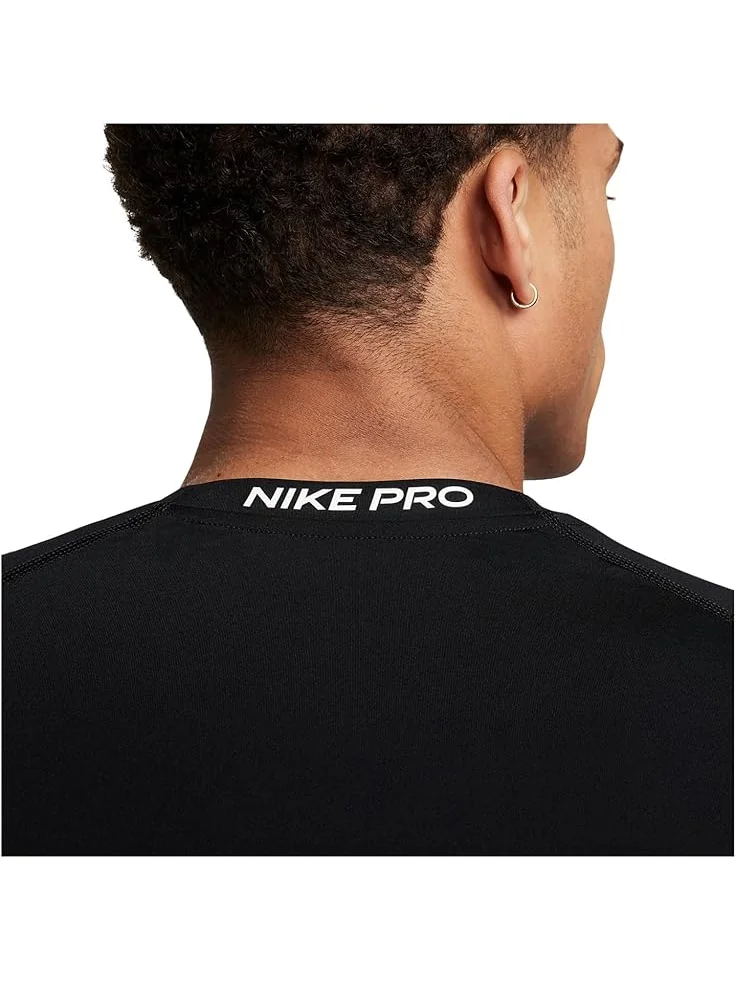 Топ Nike Pro Dri-fit Slim Long-sleeve Fitness Top — изображение 4 из 4, черный/белый