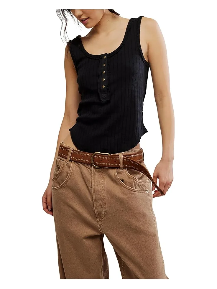 Топ Free People Care Bryson Henley Tank — изображение 1 из 5, черный