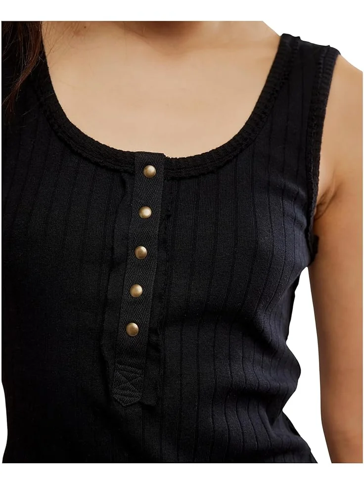 Топ Free People Care Bryson Henley Tank — изображение 4 из 5, черный