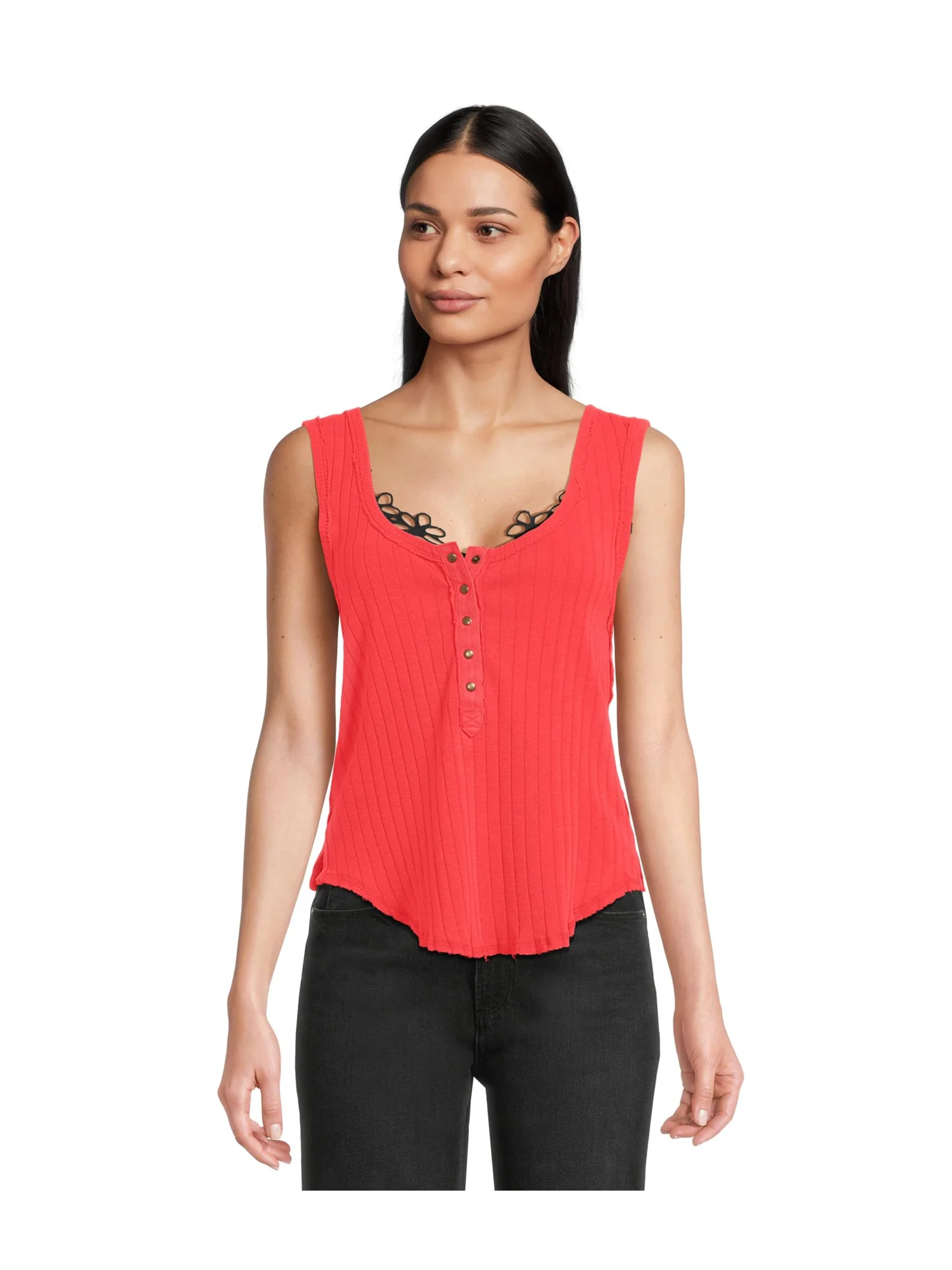 Топ Free People Care Bryson Henley Tank — изображение 1 из 5, красный