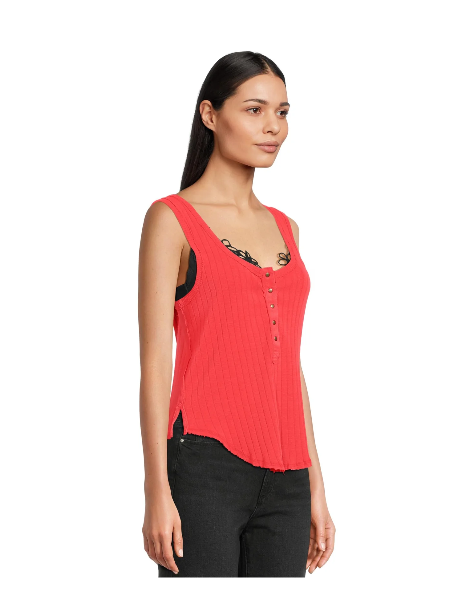 Топ Free People Care Bryson Henley Tank — изображение 2 из 5, красный