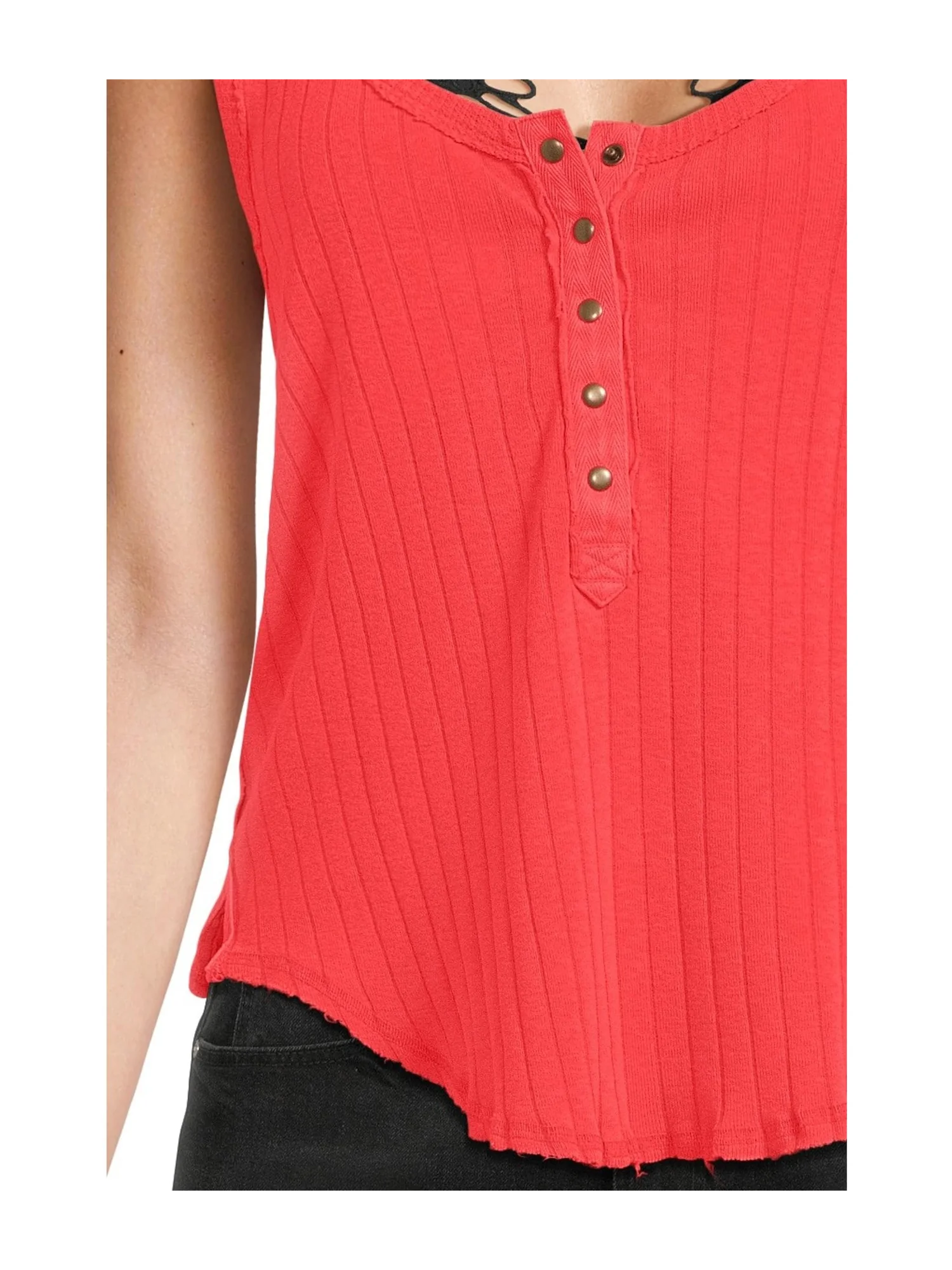 Топ Free People Care Bryson Henley Tank — изображение 4 из 5, красный