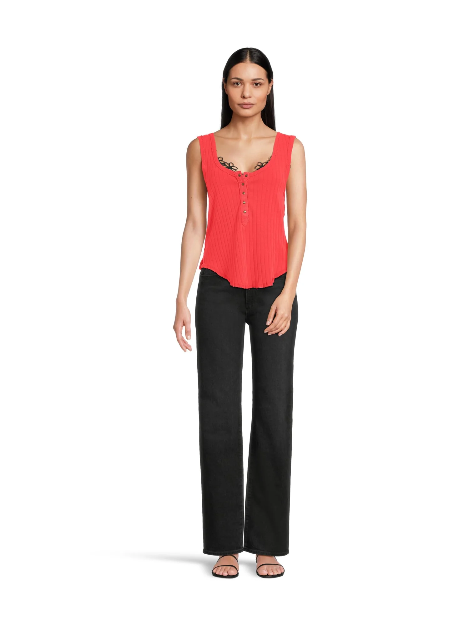 Топ Free People Care Bryson Henley Tank — изображение 5 из 5, красный