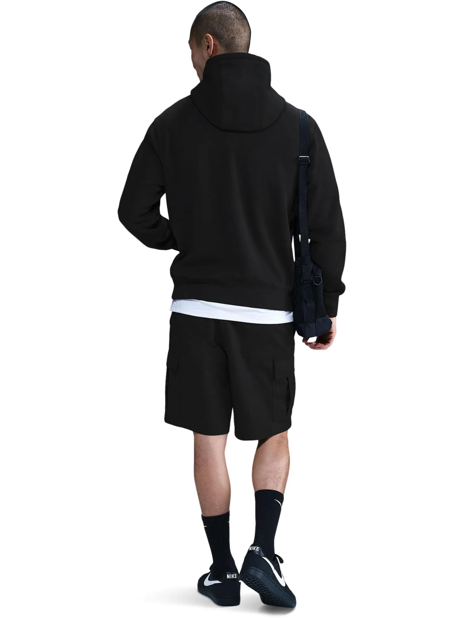 Худи Nike Club Pull-over Fleece Hoodie — изображение 2 из 4, черный/черный/белый
