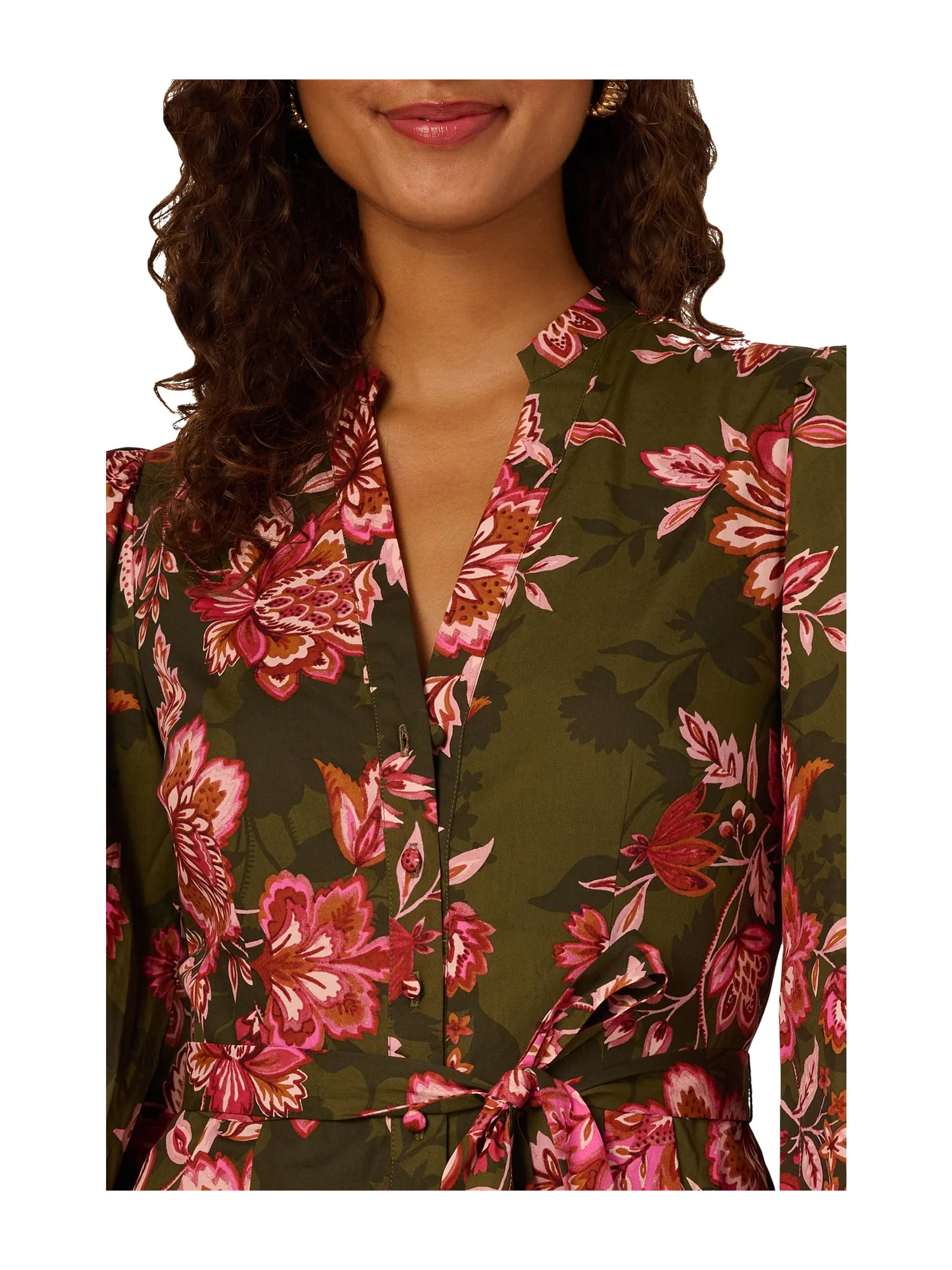 Комбинезон Adrianna Papell Printed Romper — изображение 3 из 3, оливковый мульти