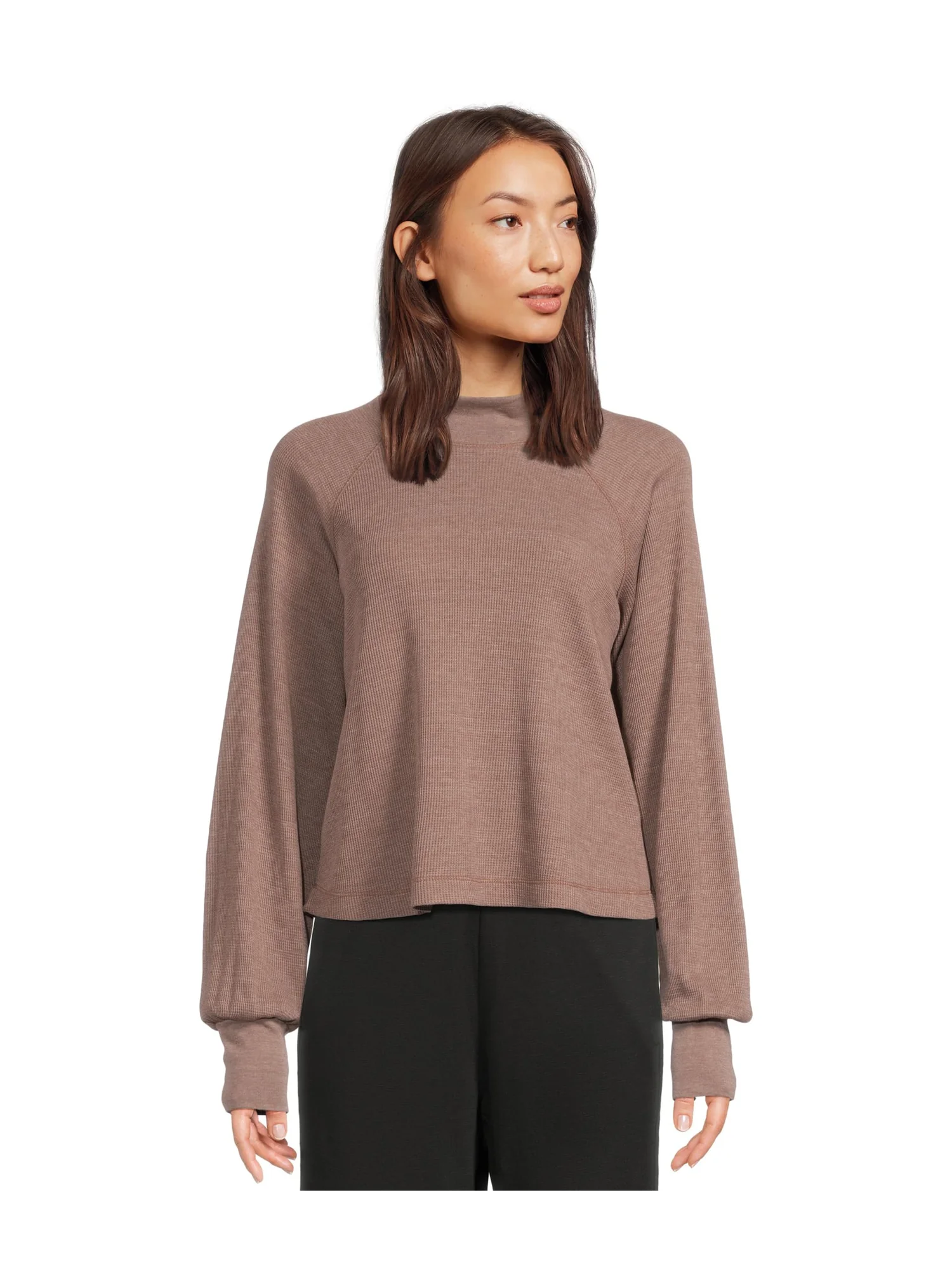 Топ Michael Stars Norma Mock Neck Pullover — серый
