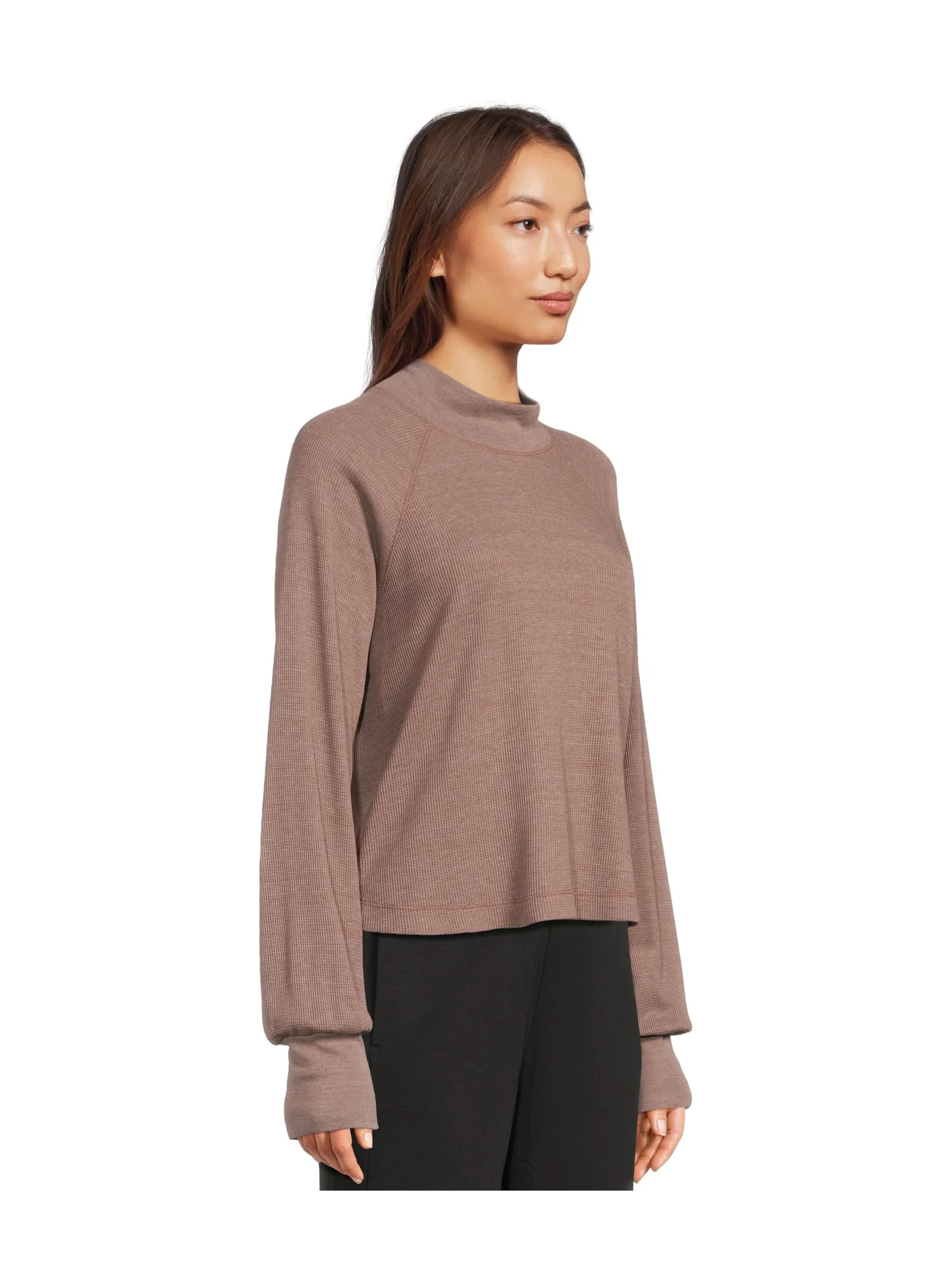 Топ Michael Stars Norma Mock Neck Pullover — изображение 2 из 5, булыжник серый
