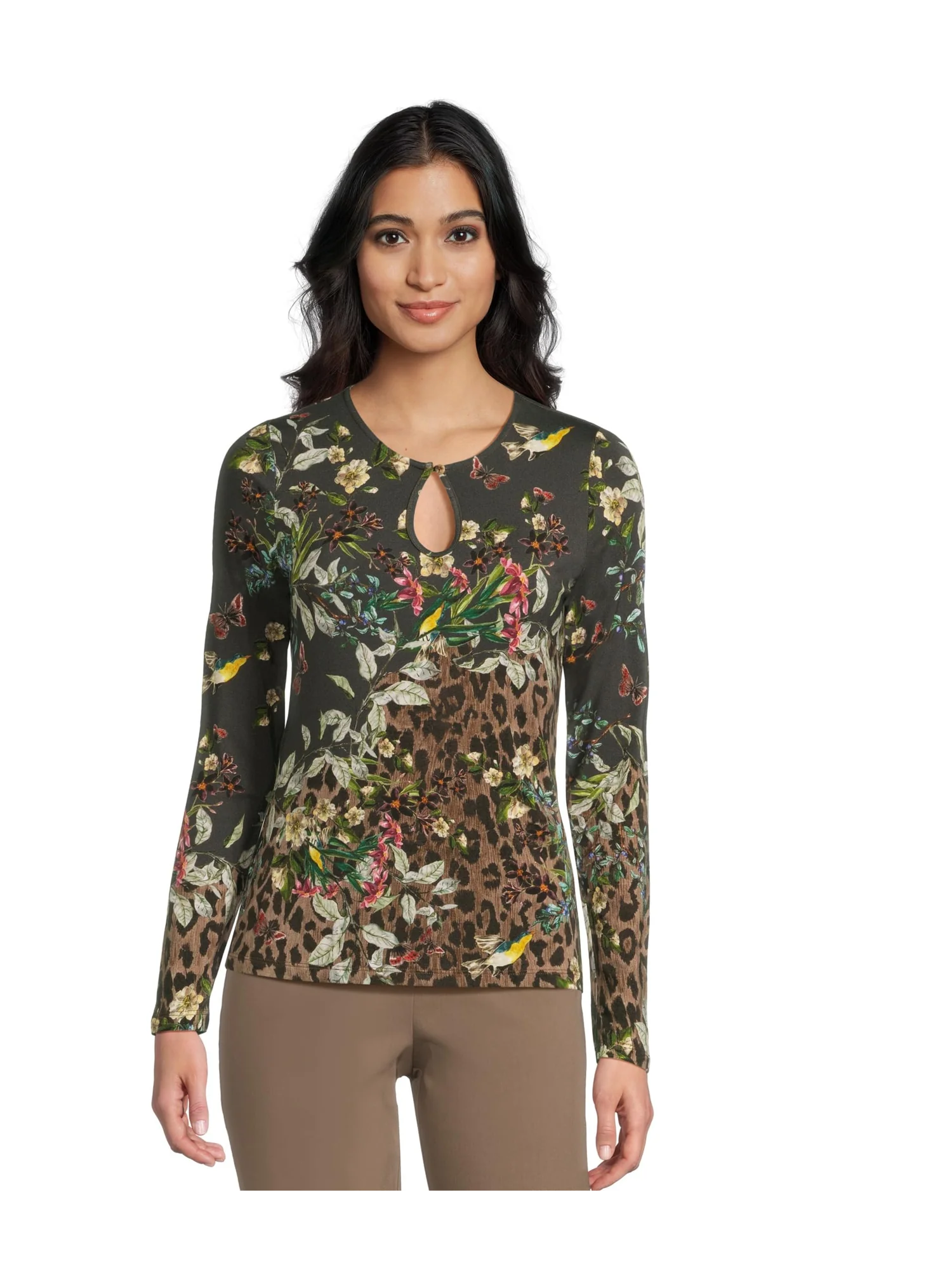 Топ Johnny Was The Janie Favorite Keyhole Top — изображение 1 из 5, серый