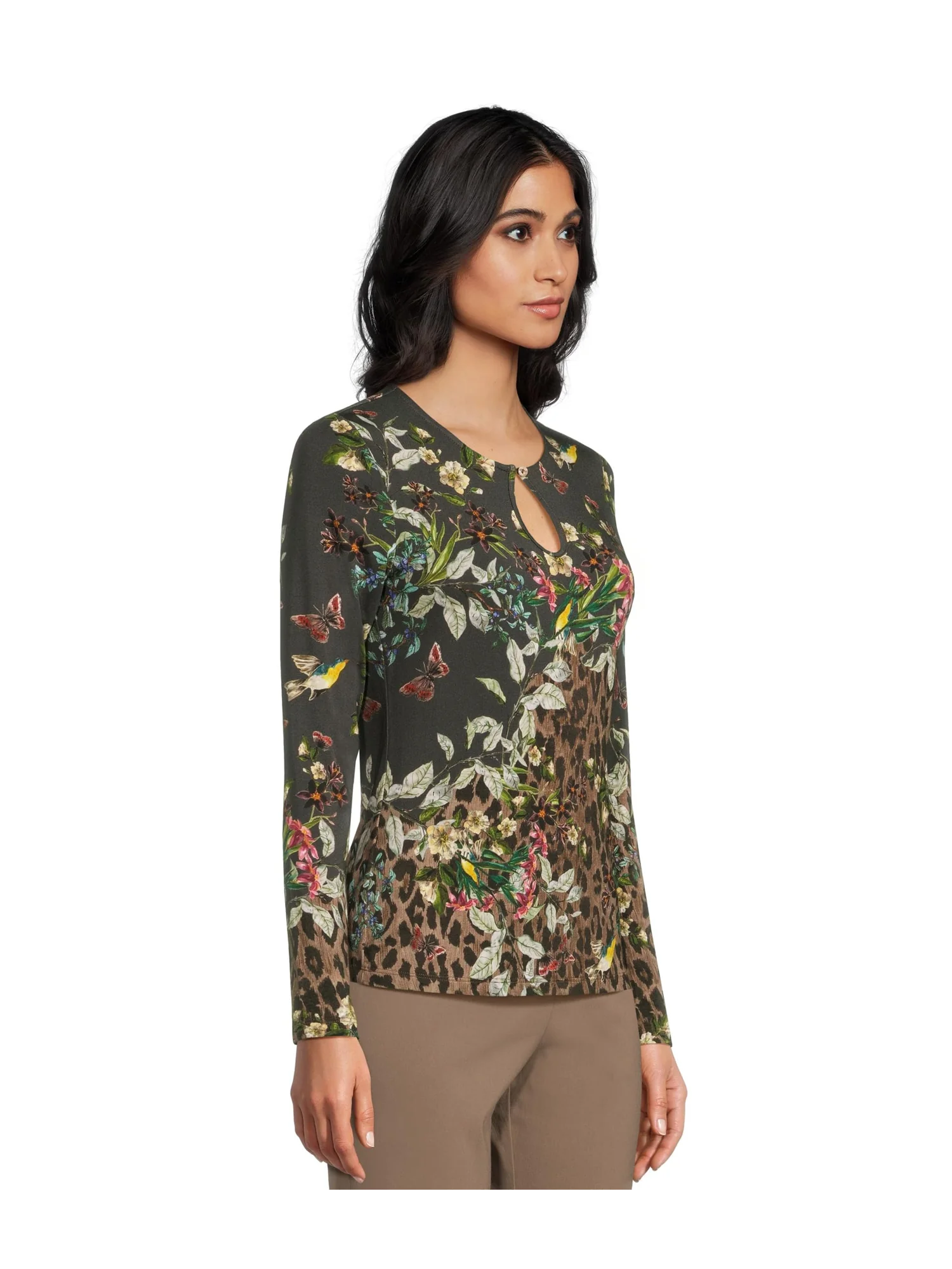 Топ Johnny Was The Janie Favorite Keyhole Top — изображение 2 из 5, серый