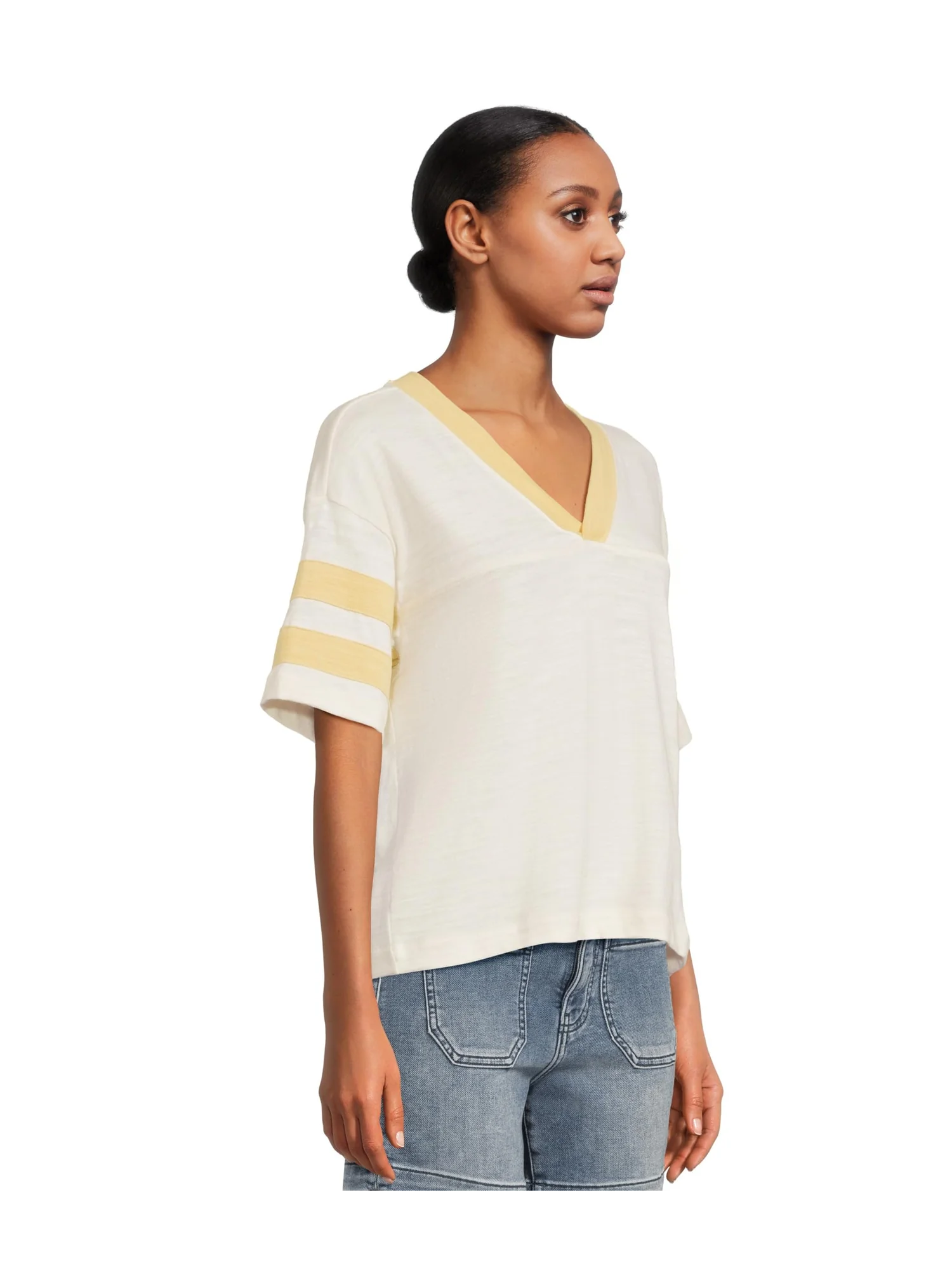 Футболка Faherty Sunwashed Slub Varsity Tee, цвет Sahara Varsity — изображение 2 из 5