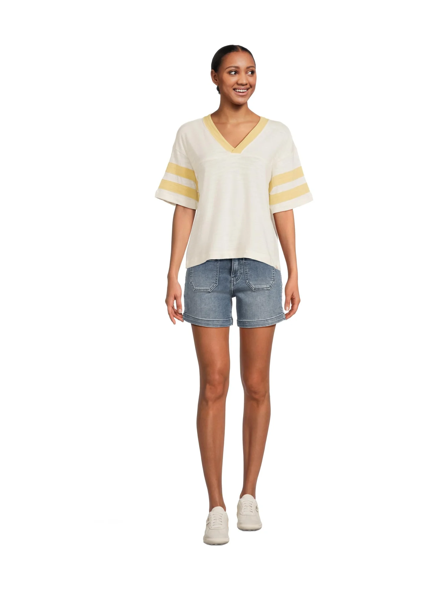 Футболка Faherty Sunwashed Slub Varsity Tee, цвет Sahara Varsity — изображение 5 из 5