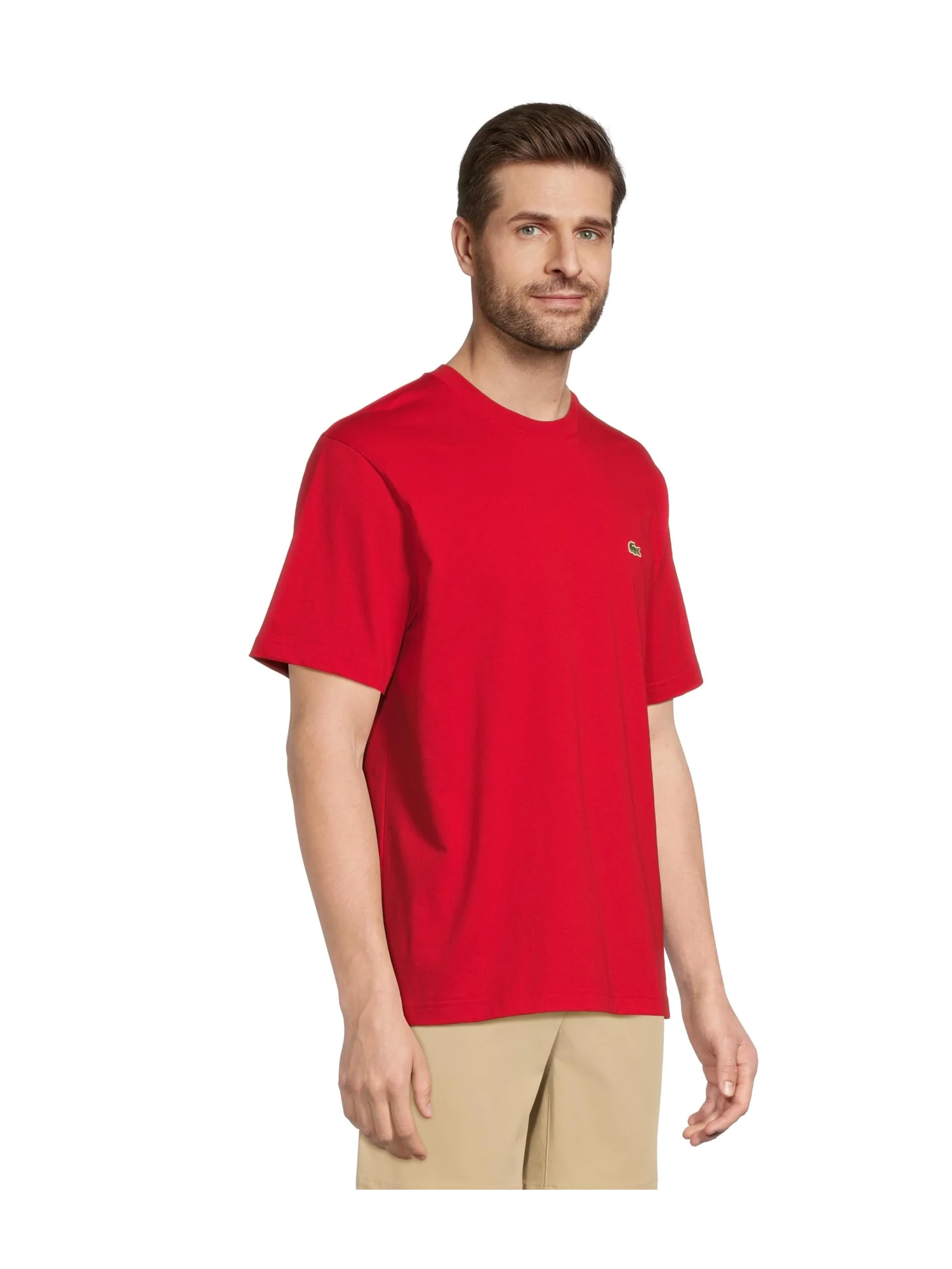 Футболка Lacoste Cotton T-shirt — изображение 2 из 5, красный