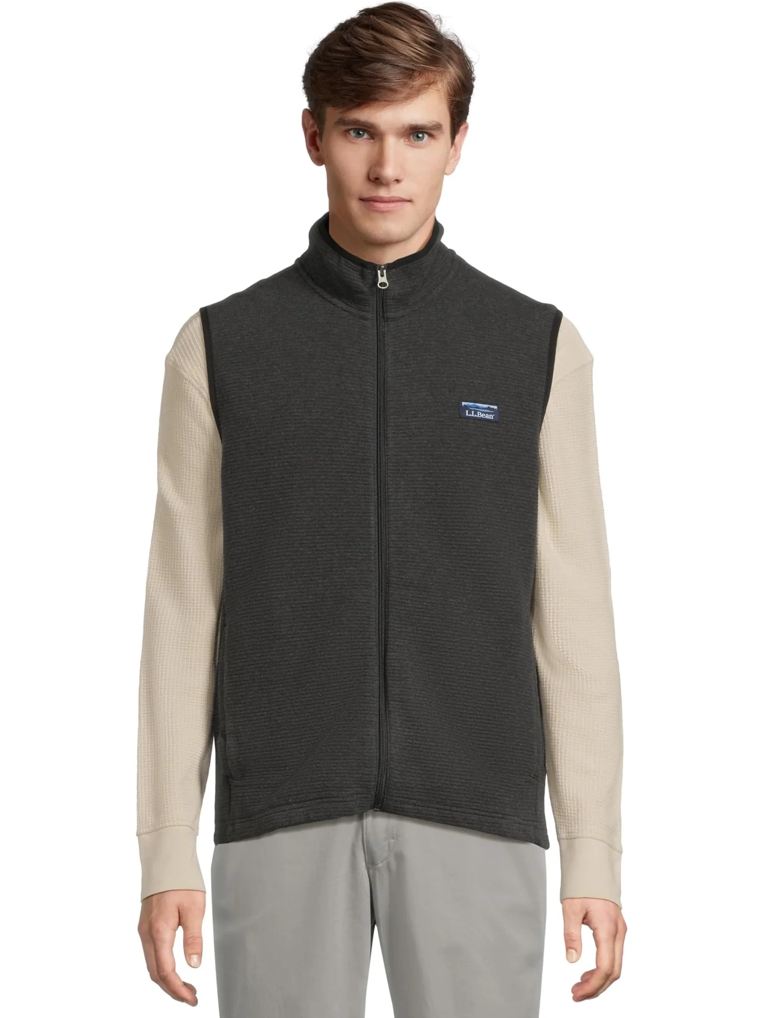 Жилет L.L.Bean Lakewashed Double-knit Vest — изображение 1 из 5, темный темно-серый