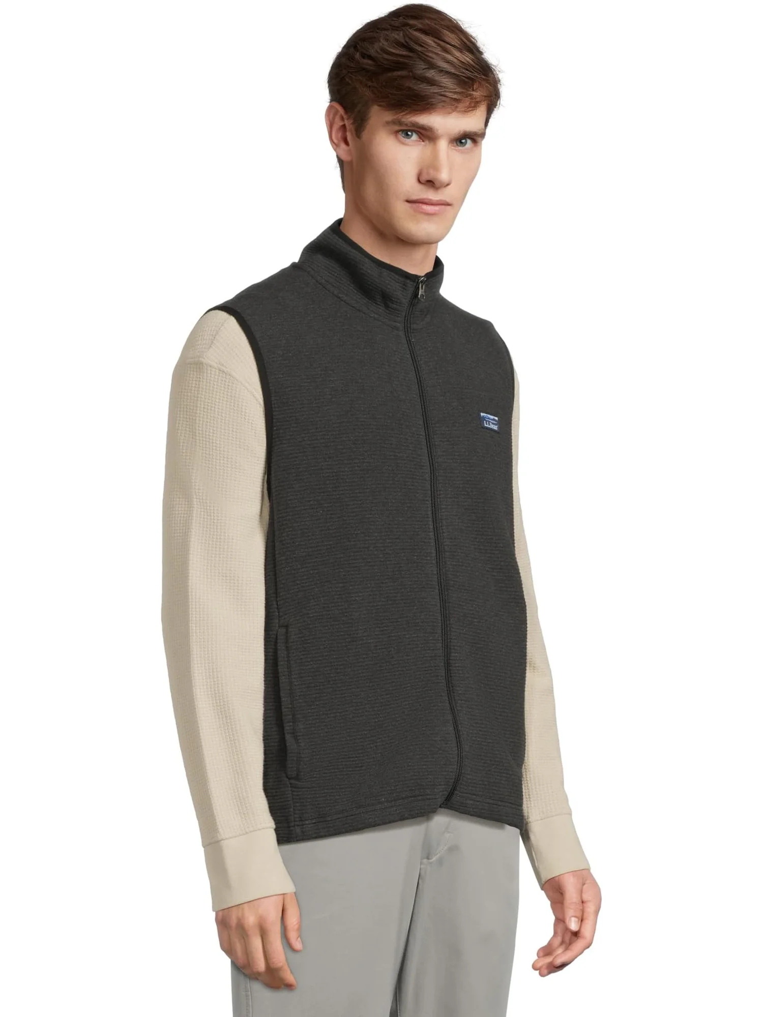 Жилет L.L.Bean Lakewashed Double-knit Vest — изображение 2 из 5, темный темно-серый