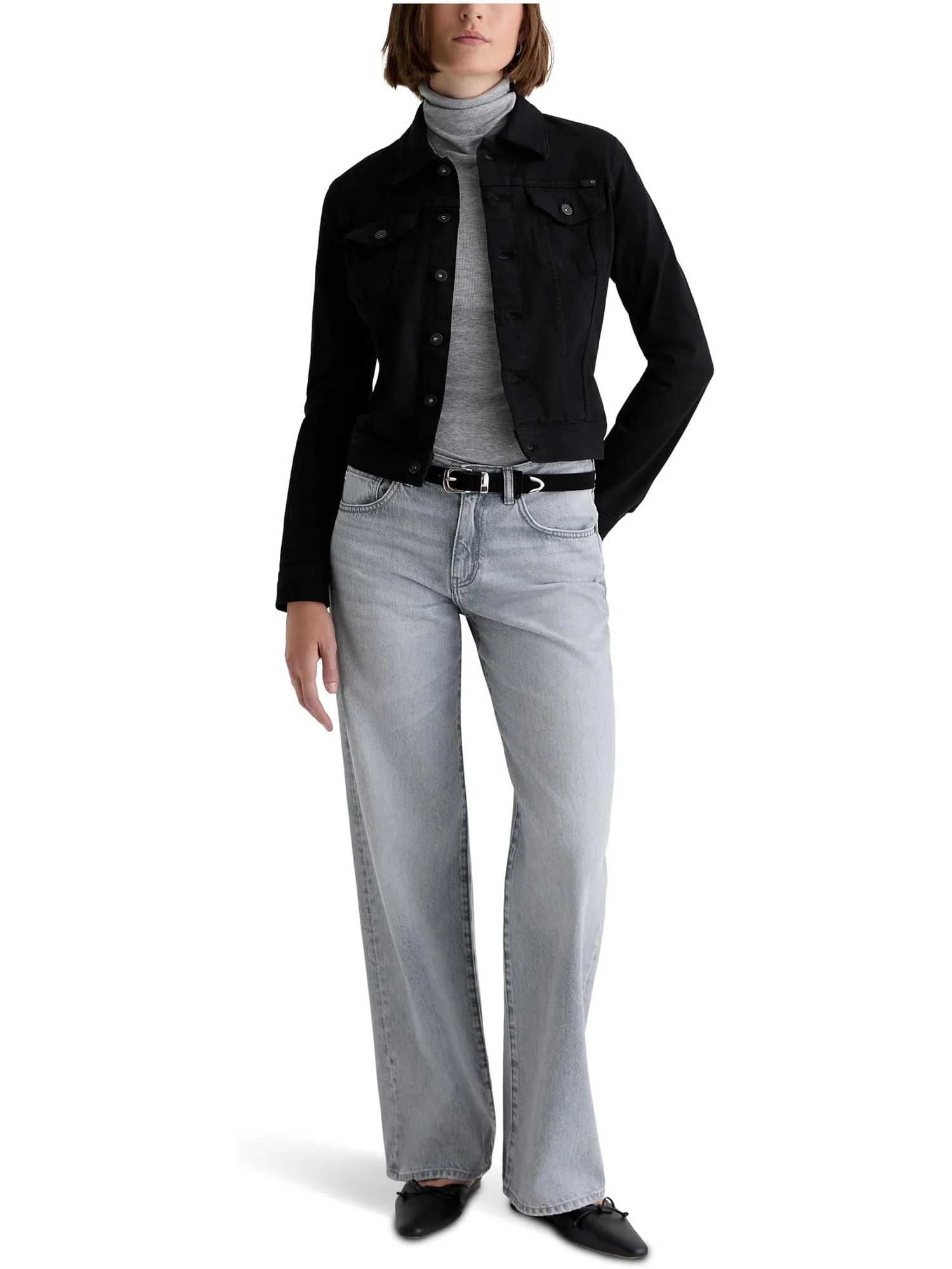 Куртка AG Jeans Robyn Fitted Denim Jacket — изображение 5 из 5, черный