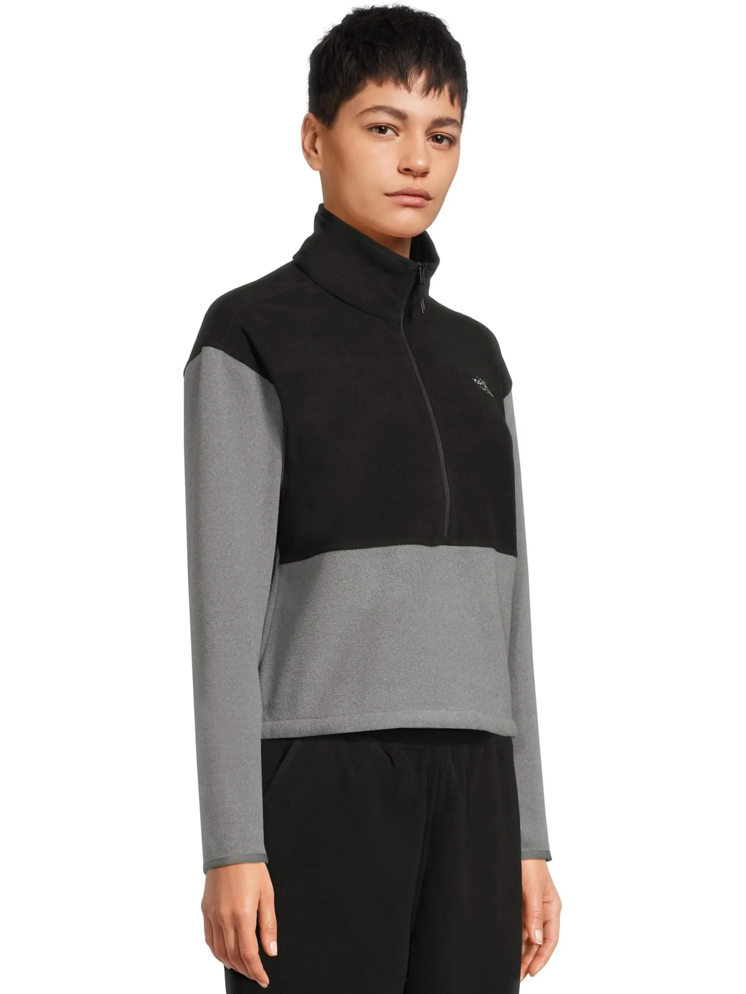 Куртка The North Face Glacier Fleece ½ Zip Short Jacket — изображение 2 из 5, серый/черный