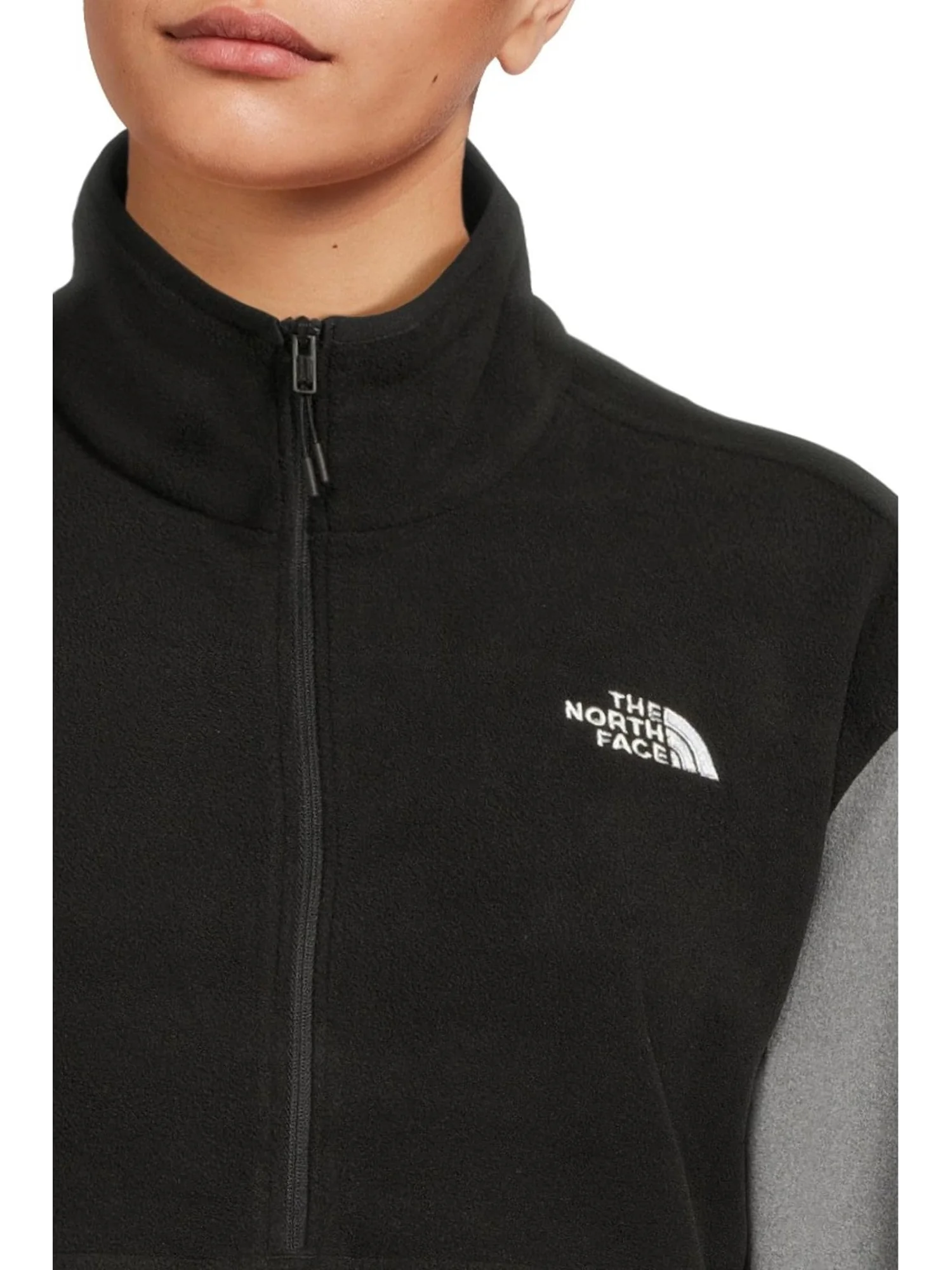 Куртка The North Face Glacier Fleece ½ Zip Short Jacket — изображение 4 из 5, серый/черный