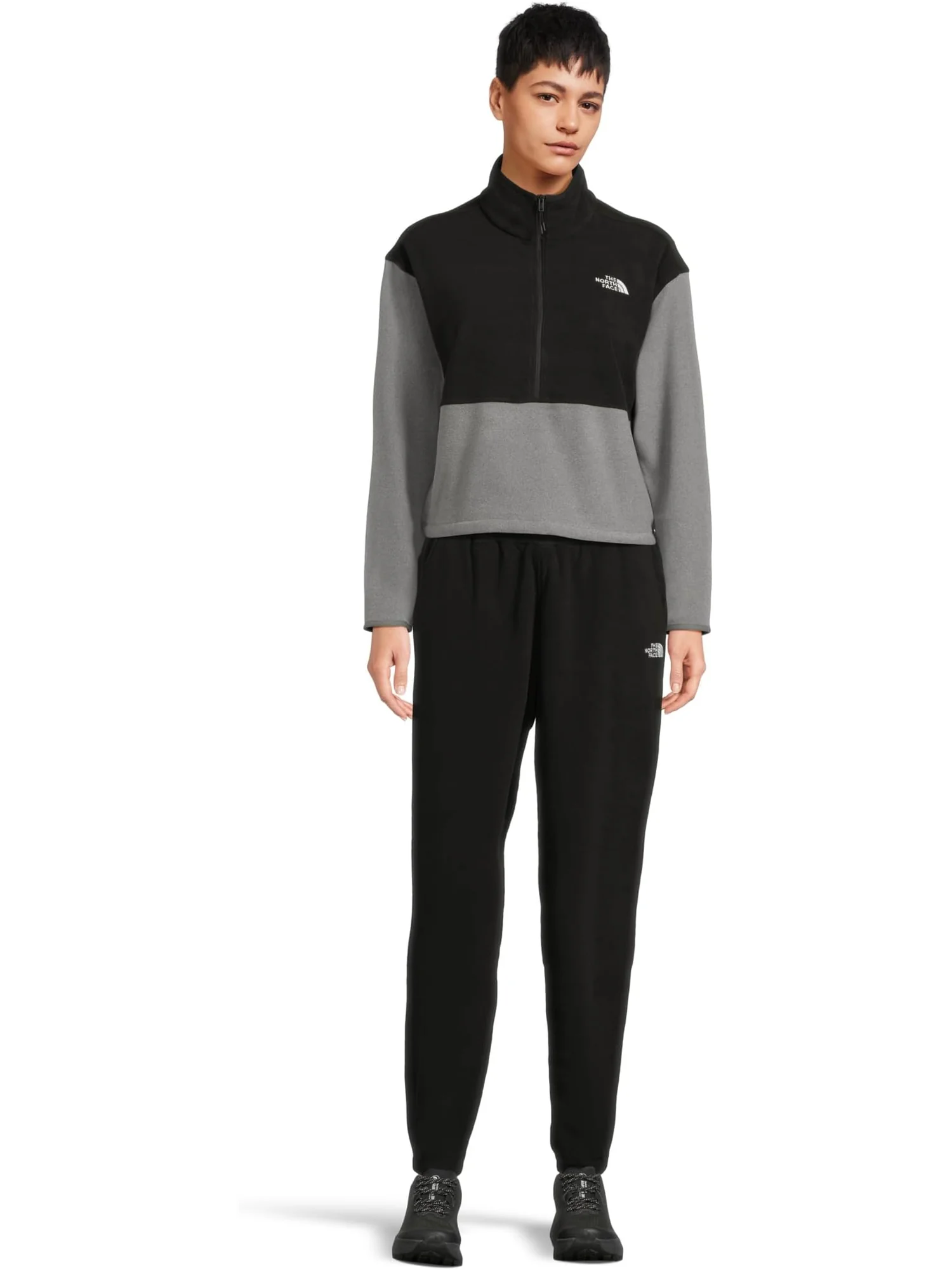 Куртка The North Face Glacier Fleece ½ Zip Short Jacket — изображение 5 из 5, серый/черный