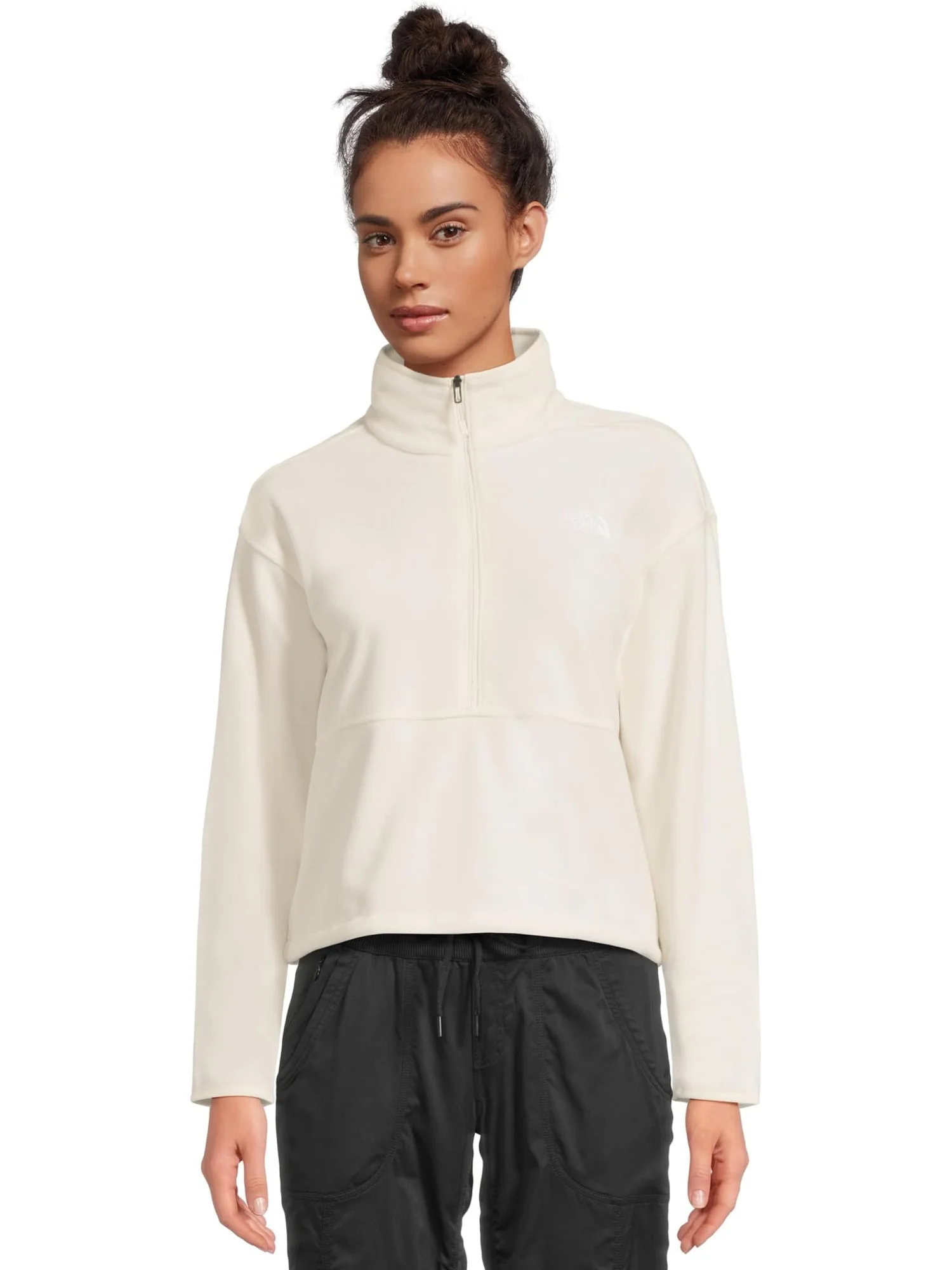 Женская короткая куртка Glacier Fleece с застежкой-молнией на ½ дюйма The North Face — изображение 1 из 5, белый