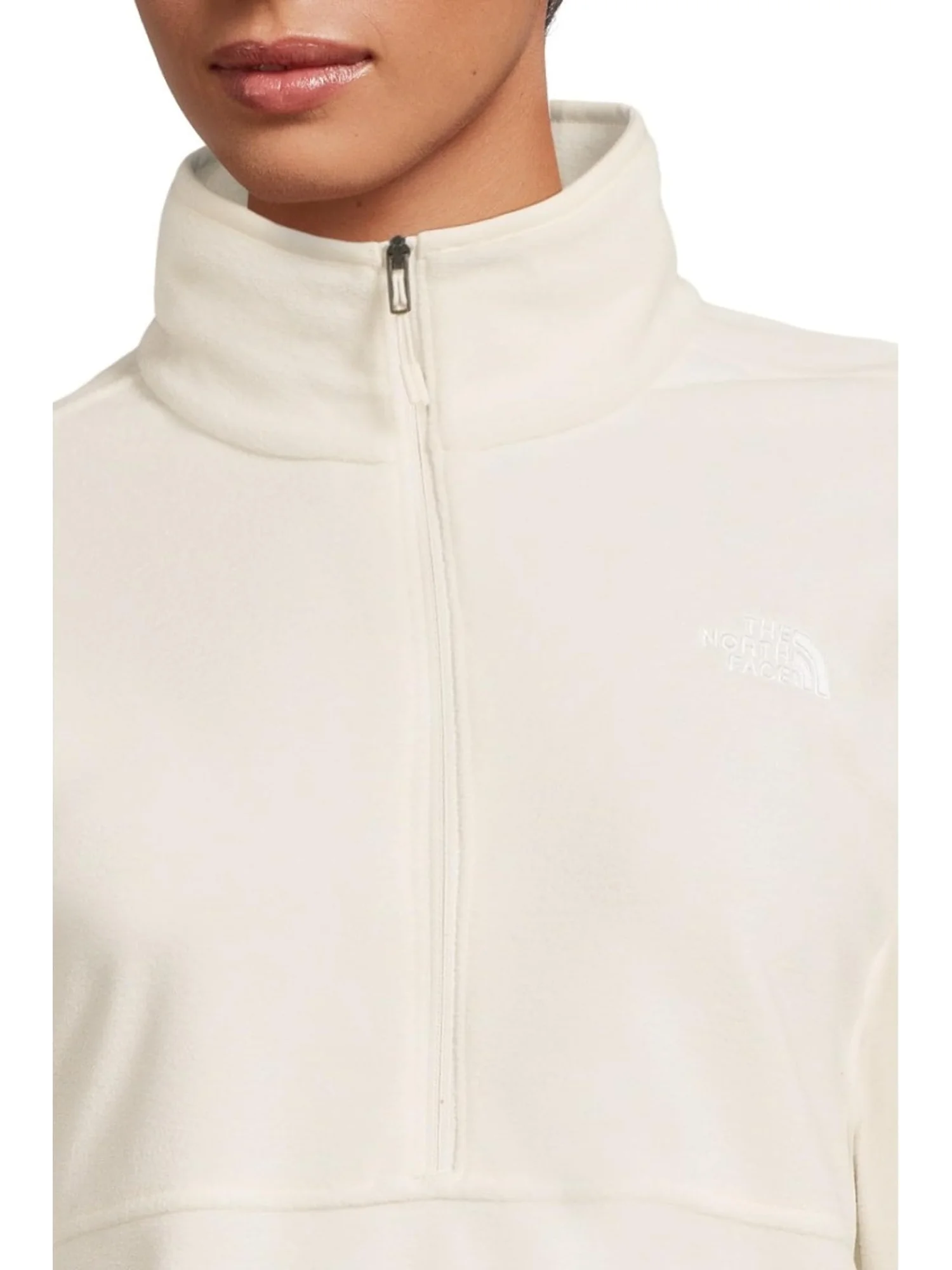 Женская короткая куртка Glacier Fleece с застежкой-молнией на ½ дюйма The North Face — изображение 4 из 5, белый