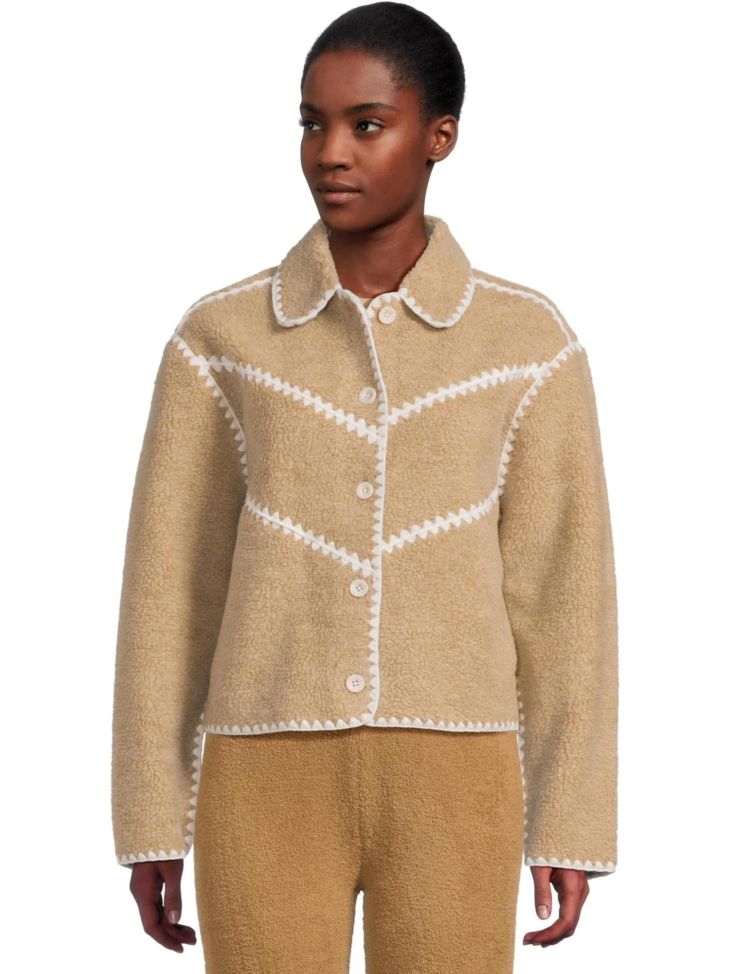 Куртка UGG Ellison Uggfluff Shell Jacket — изображение 1 из 5, песочный