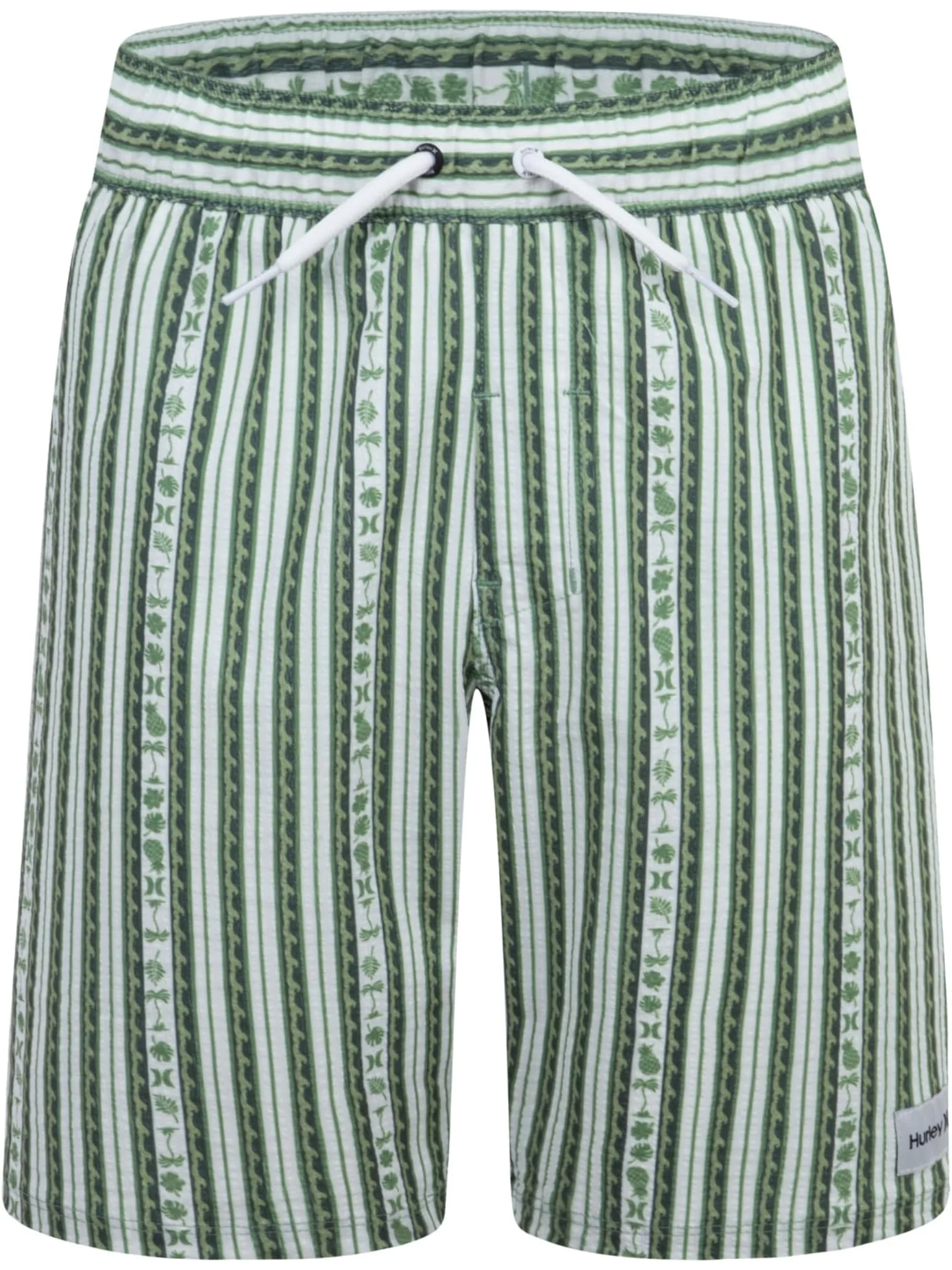Плавки Hurley Kids Mini Vacay Stripe Pull On Swim Trunk — изображение 1 из 2, зеленый