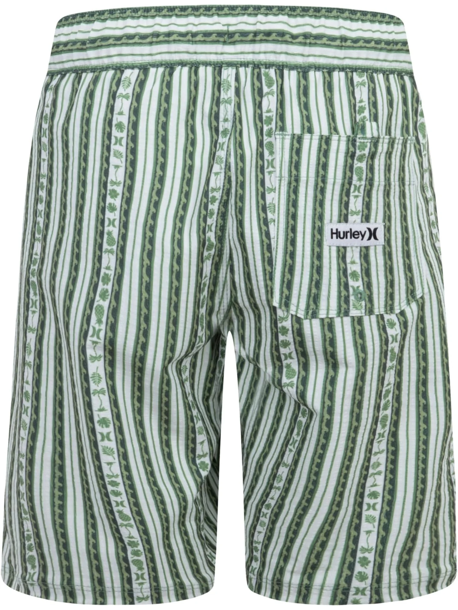 Плавки Hurley Kids Mini Vacay Stripe Pull On Swim Trunk — изображение 2 из 2, зеленый