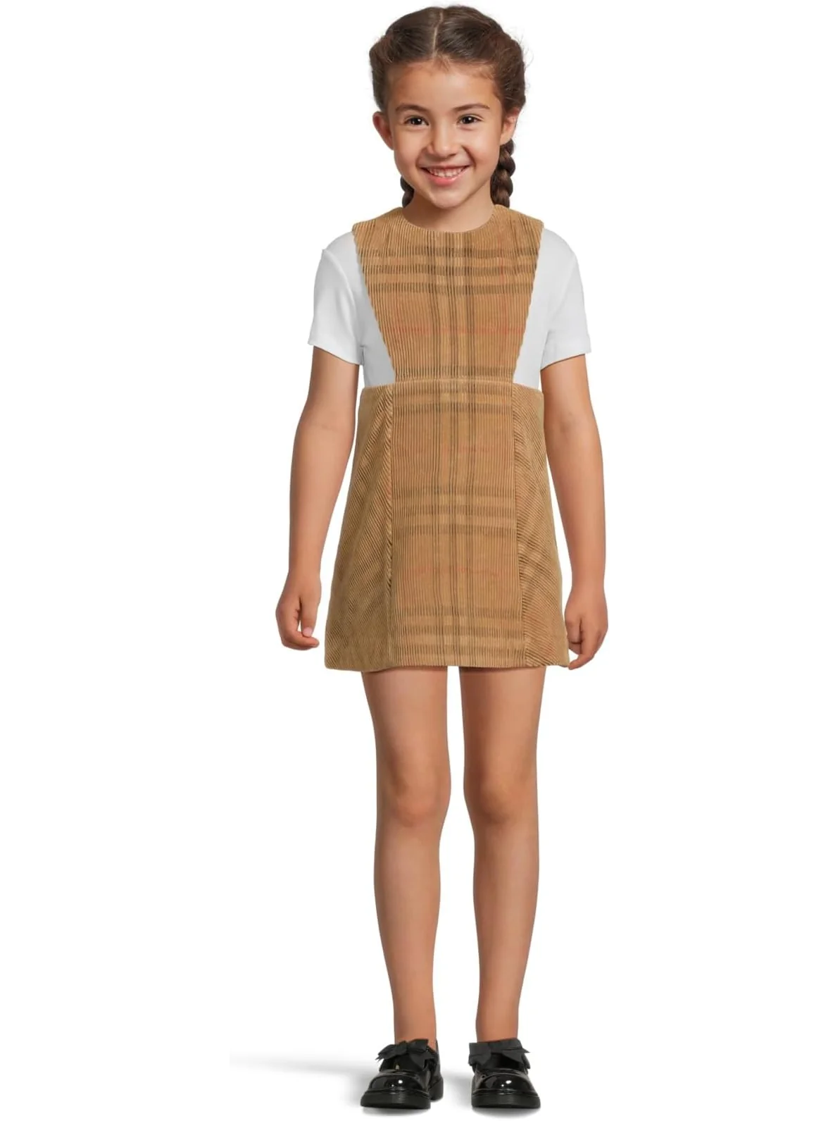 Платье Burberry Kids Halima Corduroy Check — изображение 1 из 3, бежевый