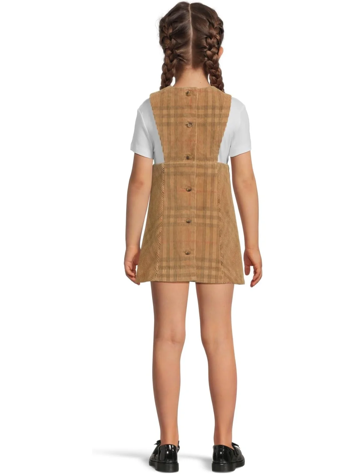 Платье Burberry Kids Halima Corduroy Check — изображение 2 из 3, бежевый