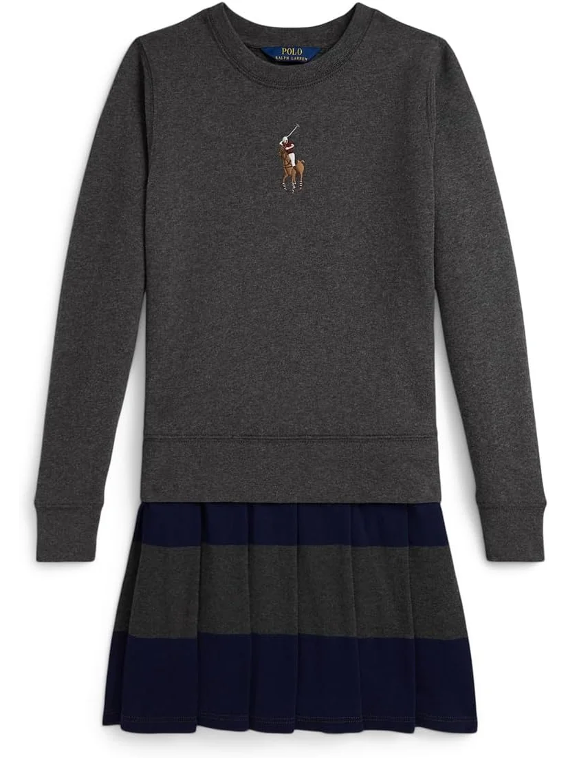 Платье Polo Ralph Lauren Kids Big Pony Fleece Sweatshirt Dress — изображение 1 из 2, фиолетовый