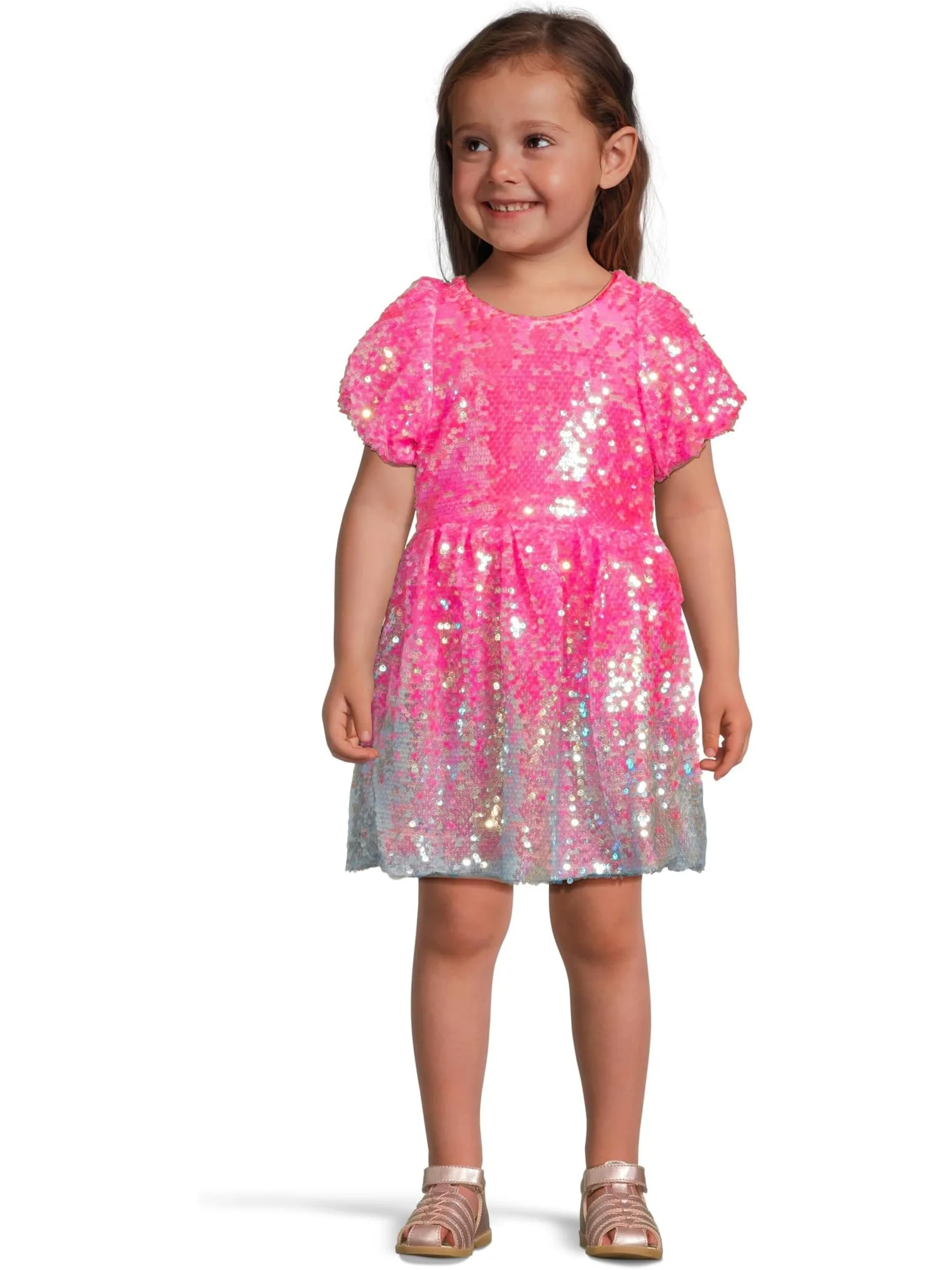 Платье Lola and The Boys Bubble Gum Shimmer Sequin Dress — изображение 1 из 3, розовый