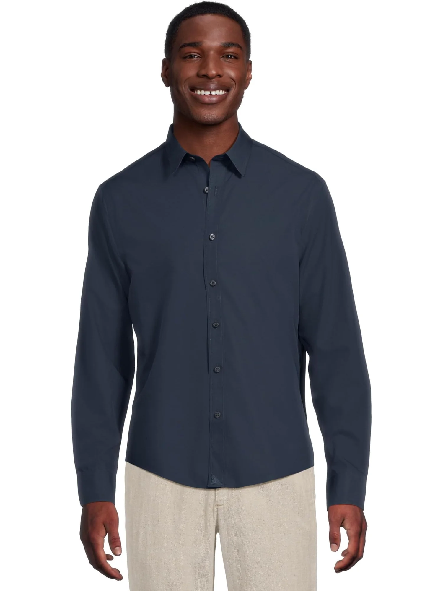 Рубашка UNTUCKit Wrinkle Free Castello Shirt — изображение 1 из 5, темно-синий