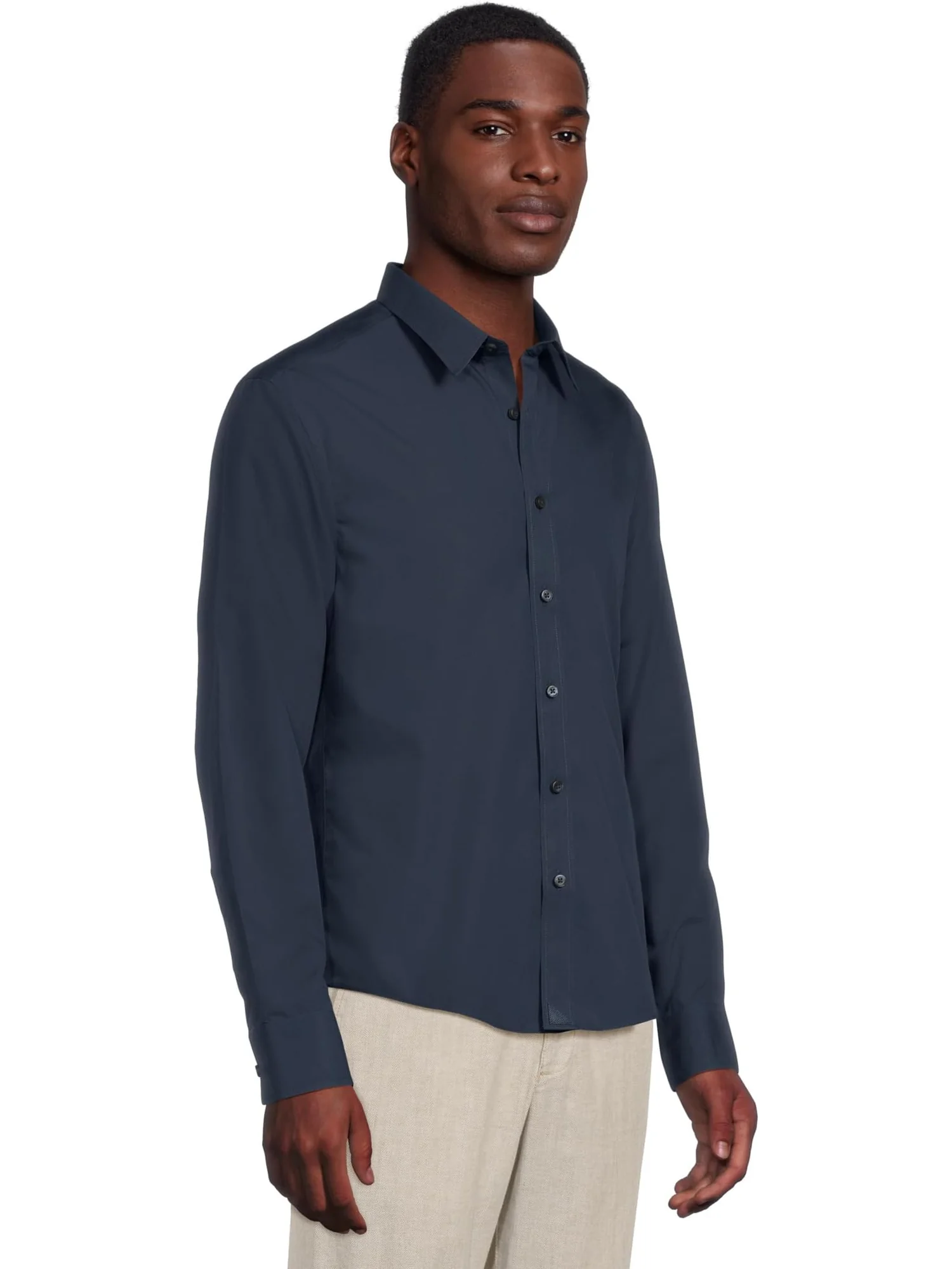 Рубашка UNTUCKit Wrinkle Free Castello Shirt — изображение 2 из 5, темно-синий