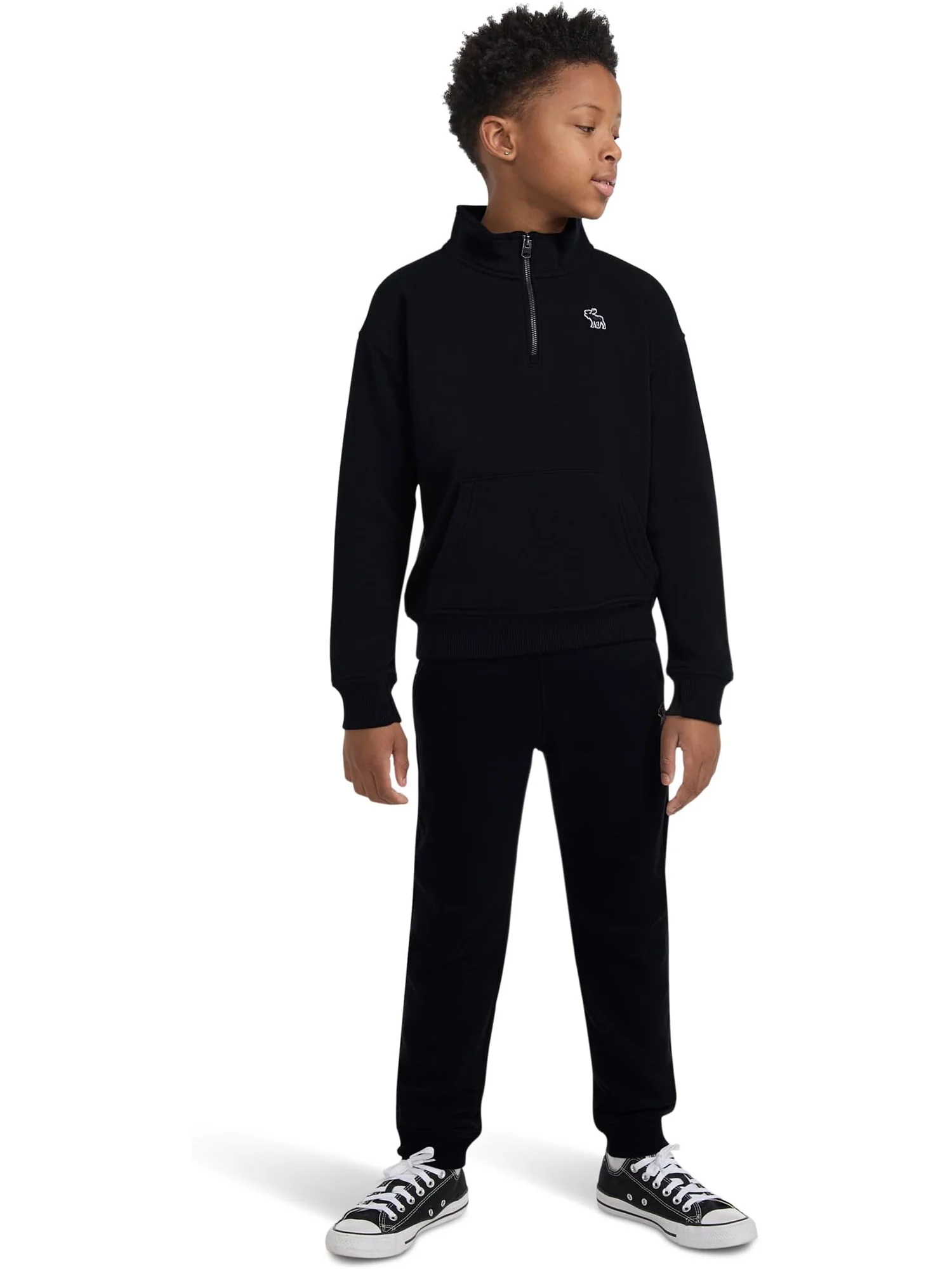 Толстовка abercrombie kids Essentials Quarter Zip — изображение 3 из 3, антрацит