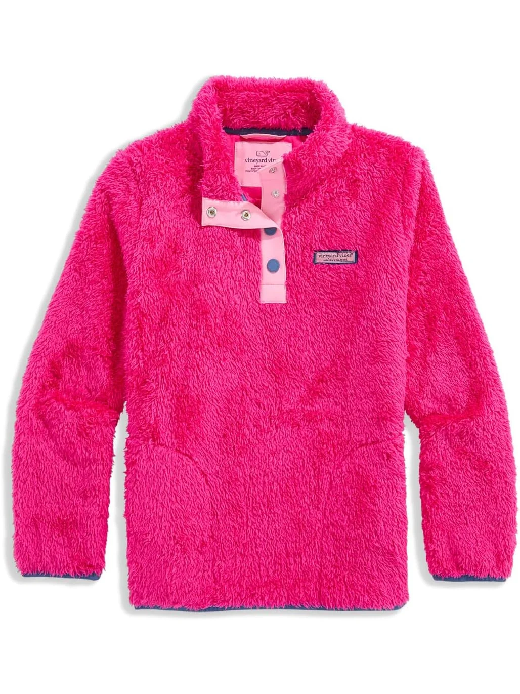 Толстовка Vineyard Vines Kids Teddy Snap Placket Pull-Over — изображение 1 из 2, розовый