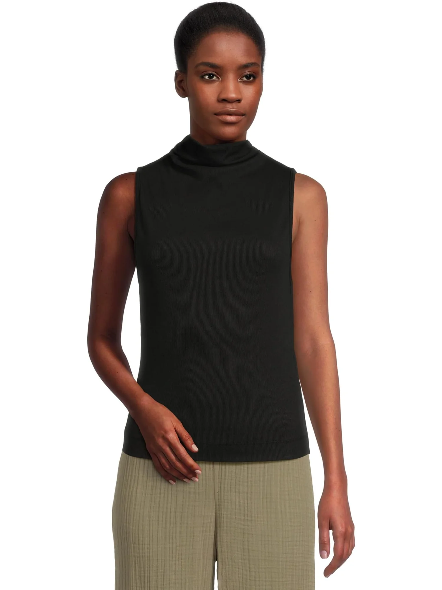 Топ Michael Stars Chiara Drape Neck Tank — черный