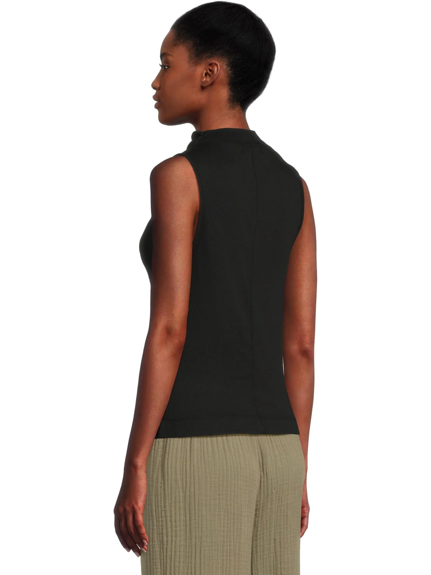 Топ Michael Stars Chiara Drape Neck Tank — изображение 3 из 5, черный