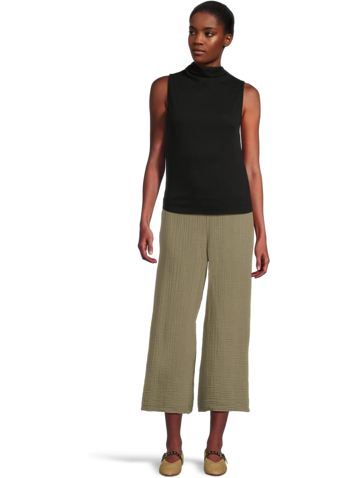 Топ Michael Stars Chiara Drape Neck Tank — изображение 5 из 5, черный