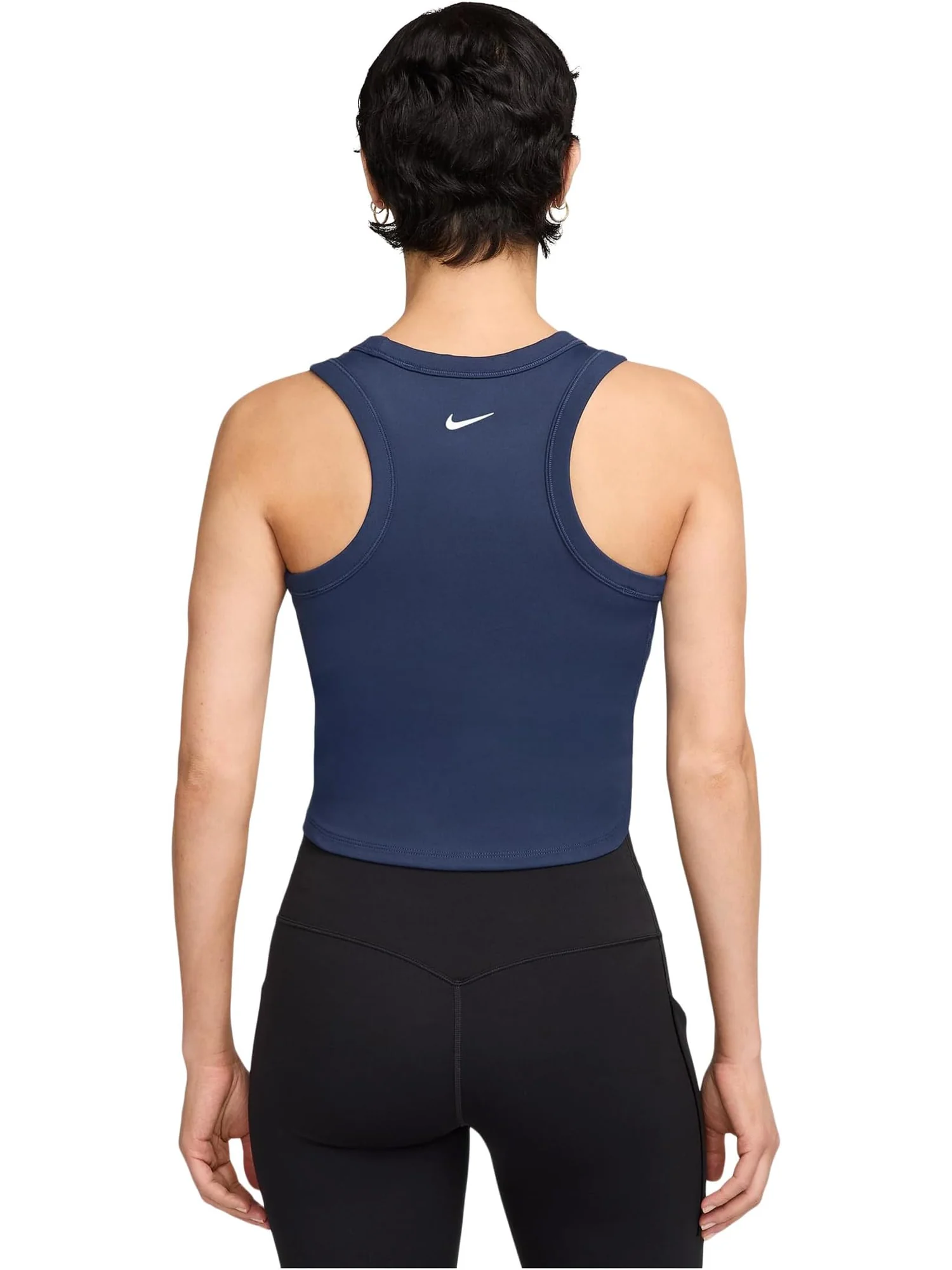 Топ Nike One Fitted Dri-FIT Cropped Tank Top — изображение 2 из 3, темно-синий