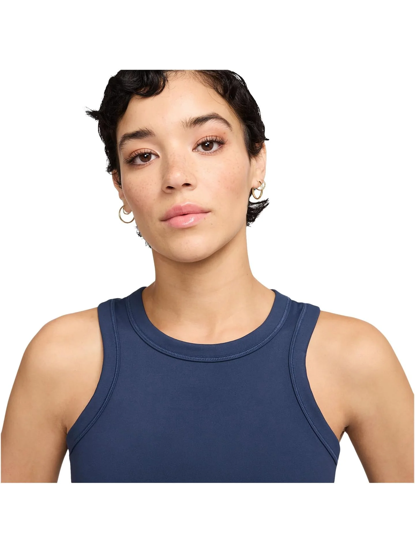 Топ Nike One Fitted Dri-FIT Cropped Tank Top — изображение 3 из 3, темно-синий