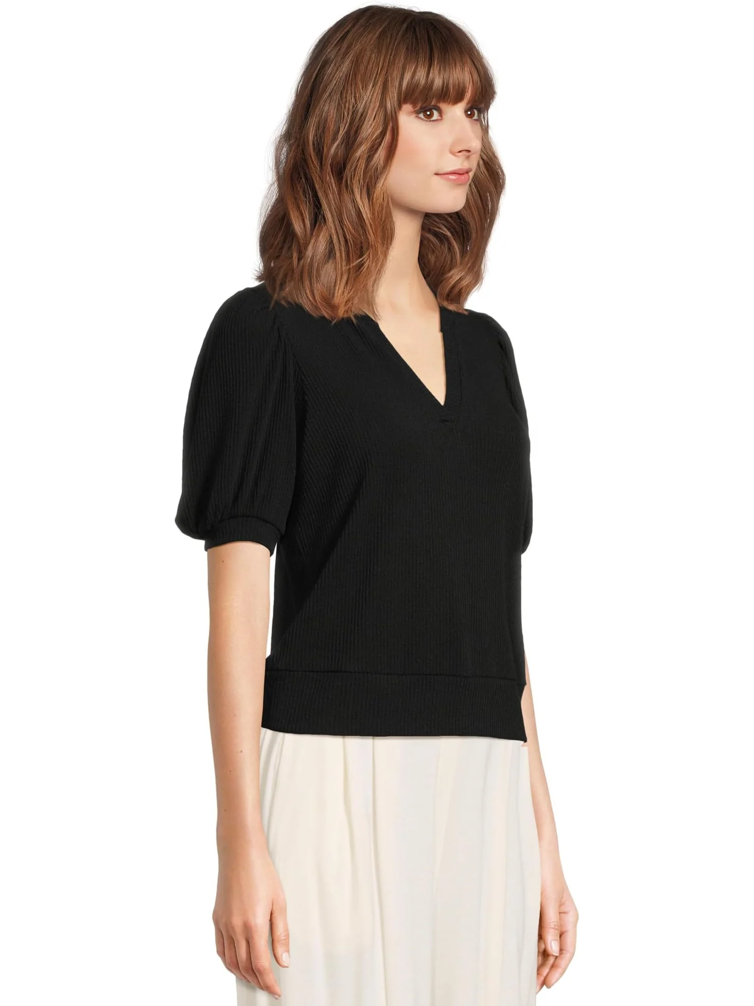 Топ Michael Stars Quinn Puff Sleeve Top — изображение 2 из 5, черный