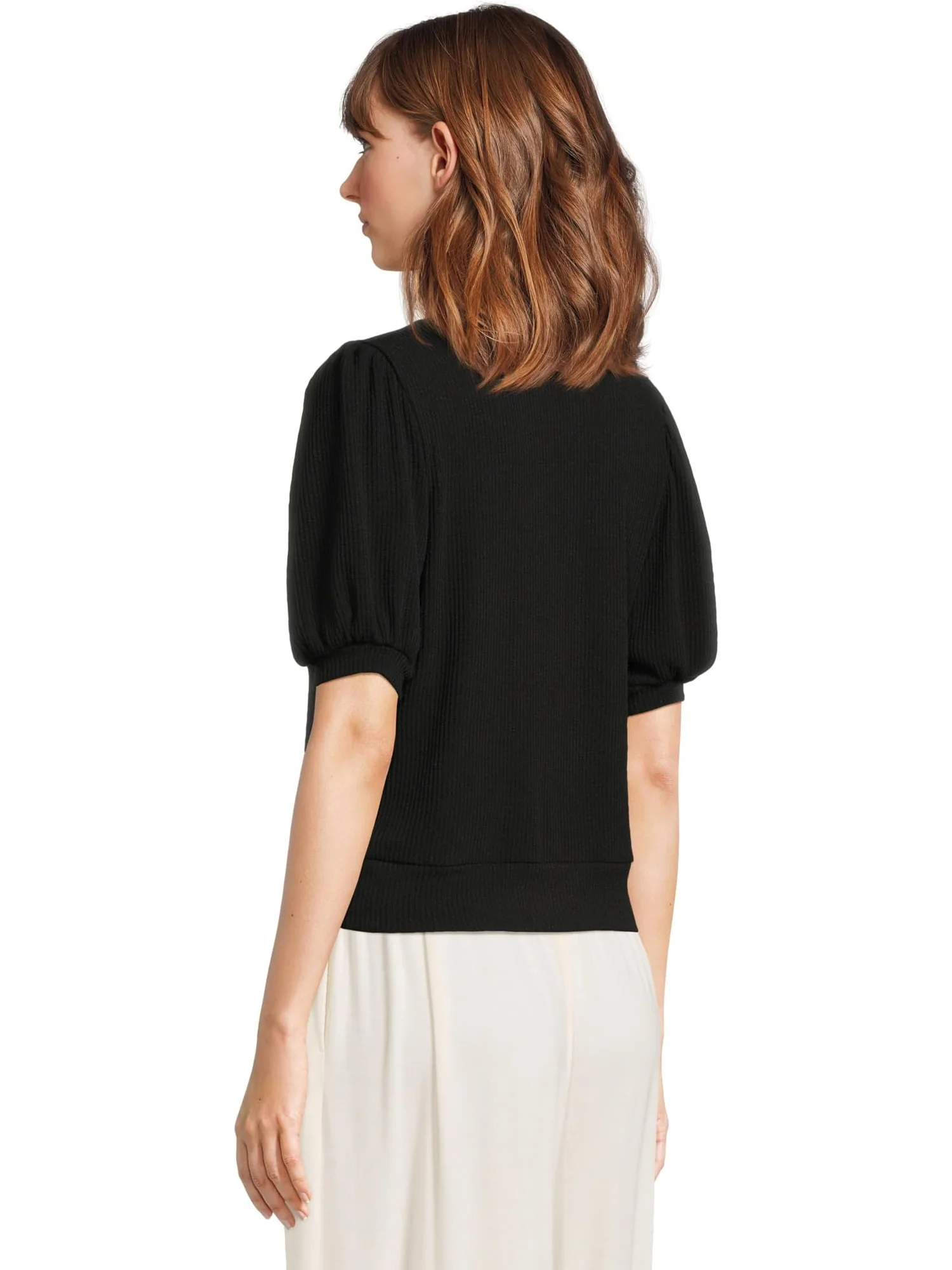 Топ Michael Stars Quinn Puff Sleeve Top — изображение 3 из 5, черный
