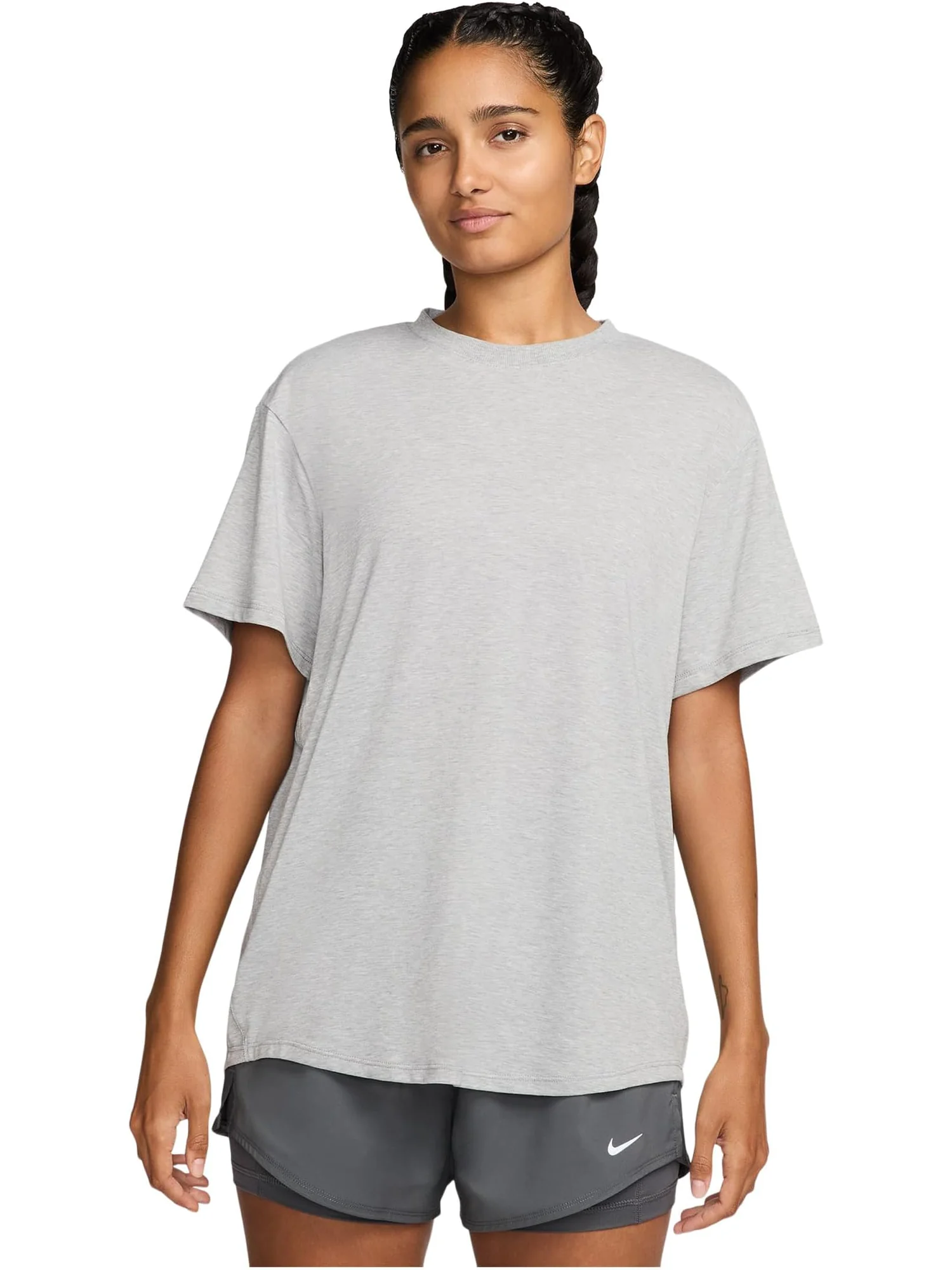 Топ Nike One Relaxed Dri-fit Short-sleeve Top — изображение 1 из 4, серый