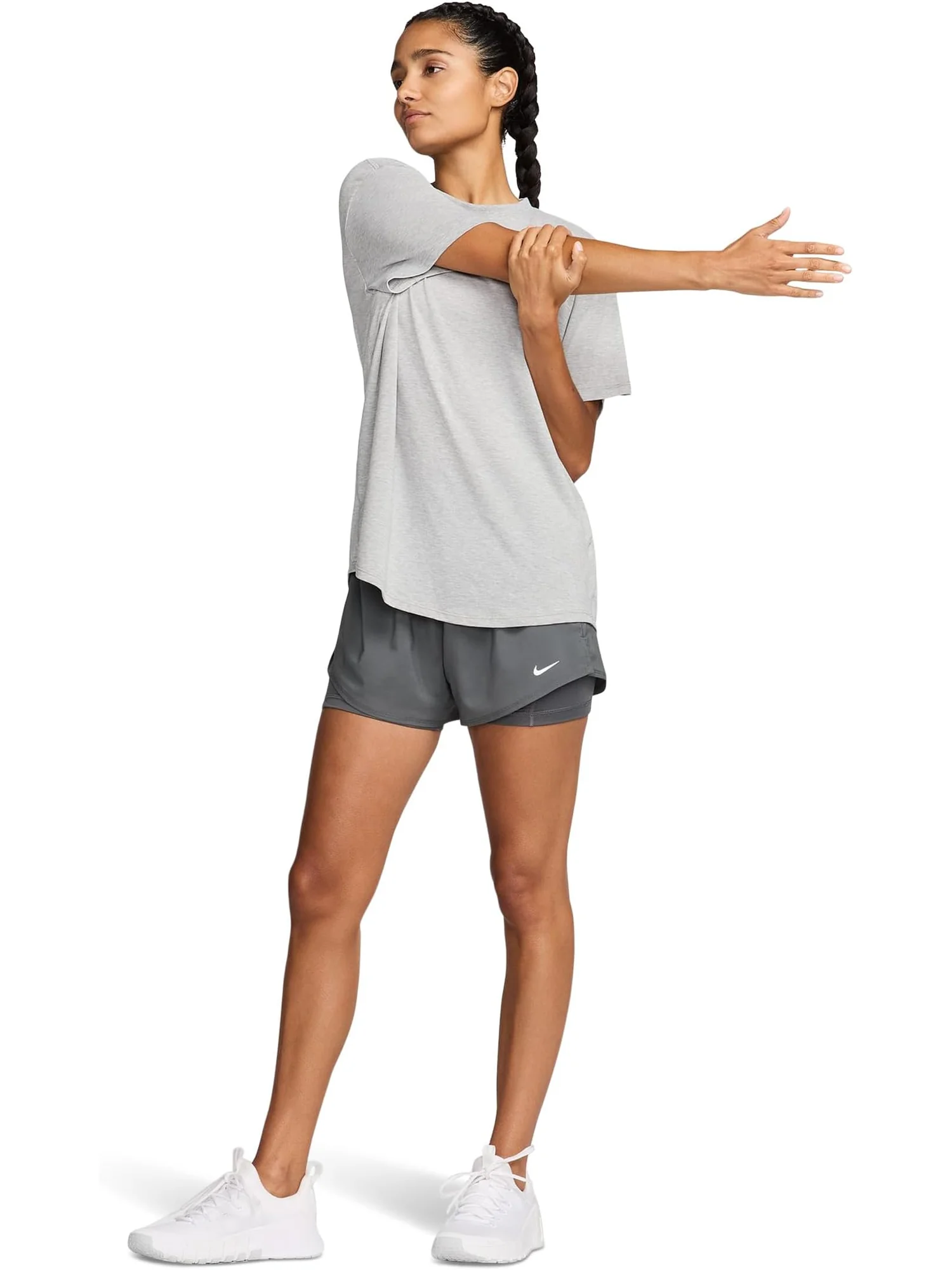Топ Nike One Relaxed Dri-fit Short-sleeve Top — изображение 4 из 4, серый