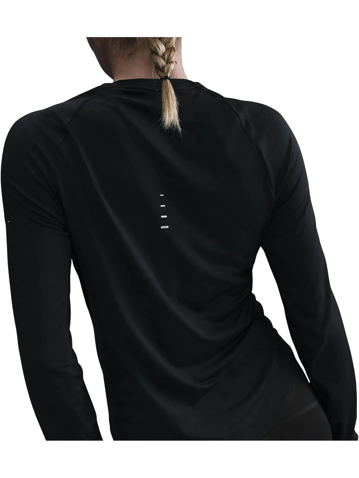 Топ Nike Swift Dri-FIT Ultraviolet Long Sleeve Crew Neck Running Top — изображение 3 из 3, черный/серебристый