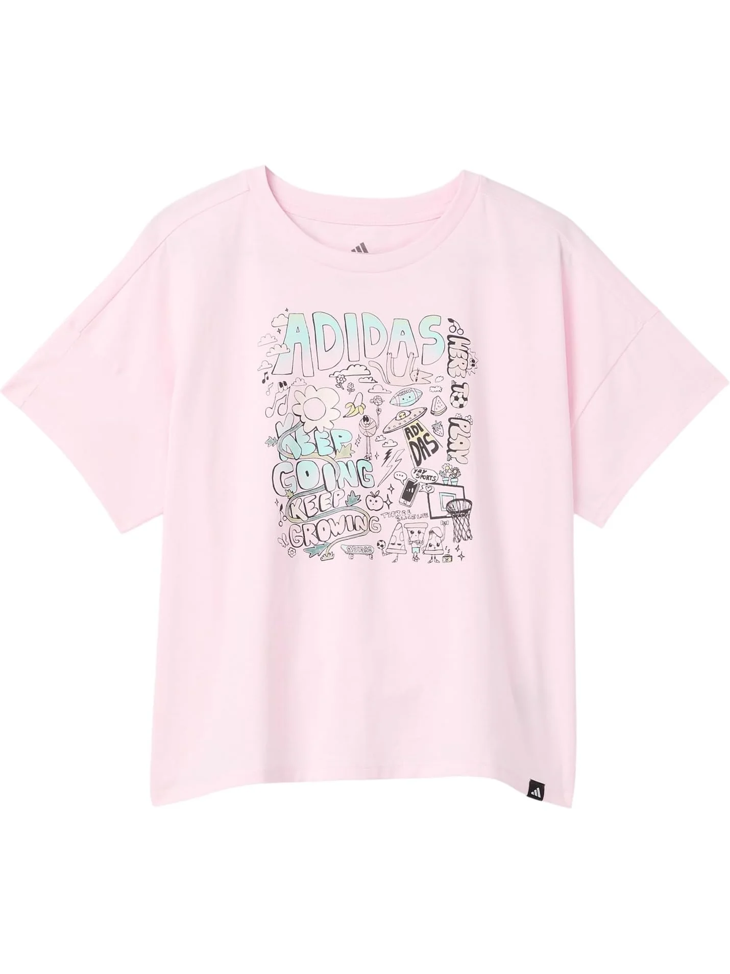 Футболка adidas Kids Drop Shoulder Tee — изображение 1 из 1, прозрачный розовый