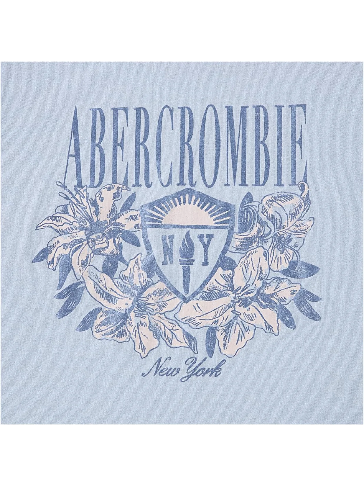 Футболка abercrombie kids Floral NY Crest Tee — изображение 4 из 4, голубой