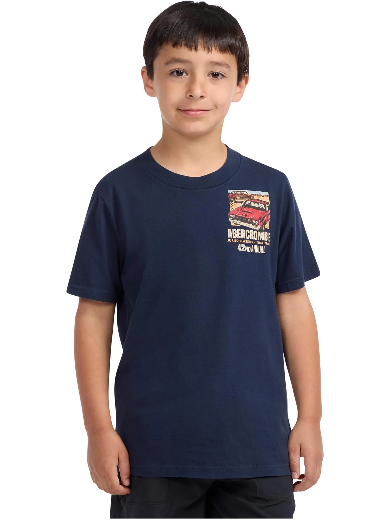 Футболка abercrombie kids Anf Car Show Tee — изображение 1 из 3, темно-синий