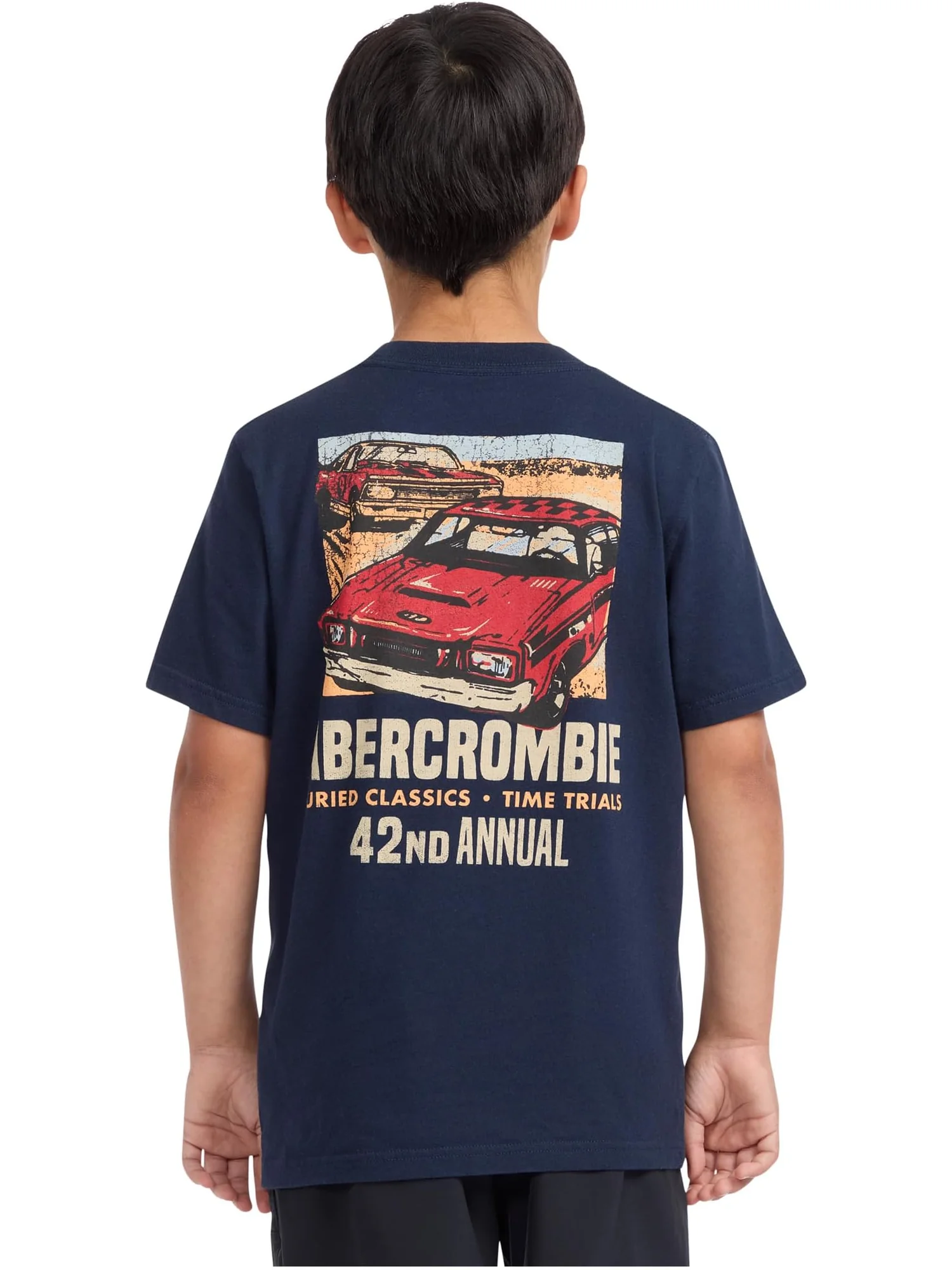 Футболка abercrombie kids Anf Car Show Tee — изображение 2 из 3, темно-синий