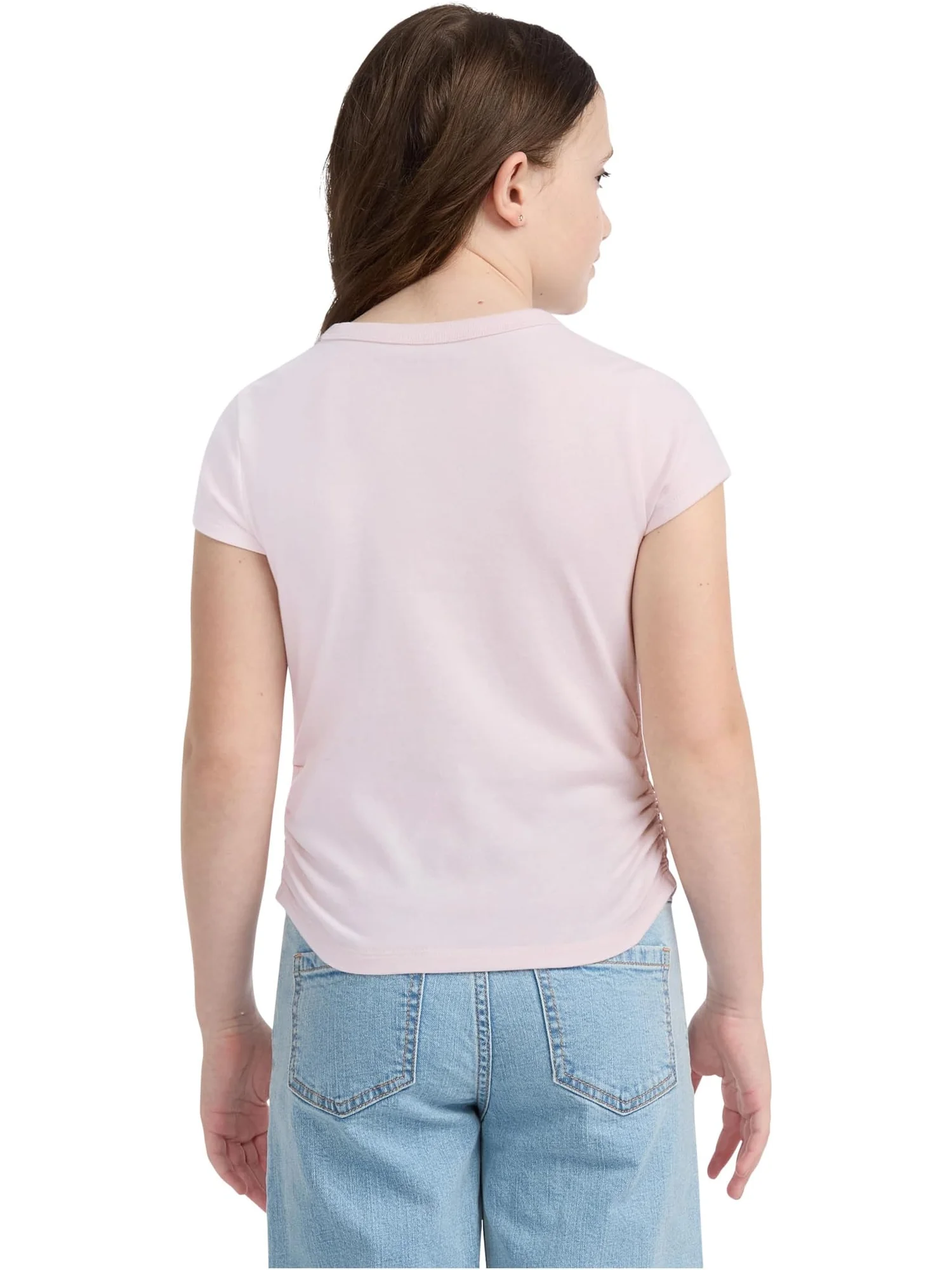 Футболка abercrombie kids ANF 1892 Ruched Tee — изображение 2 из 3, розовый